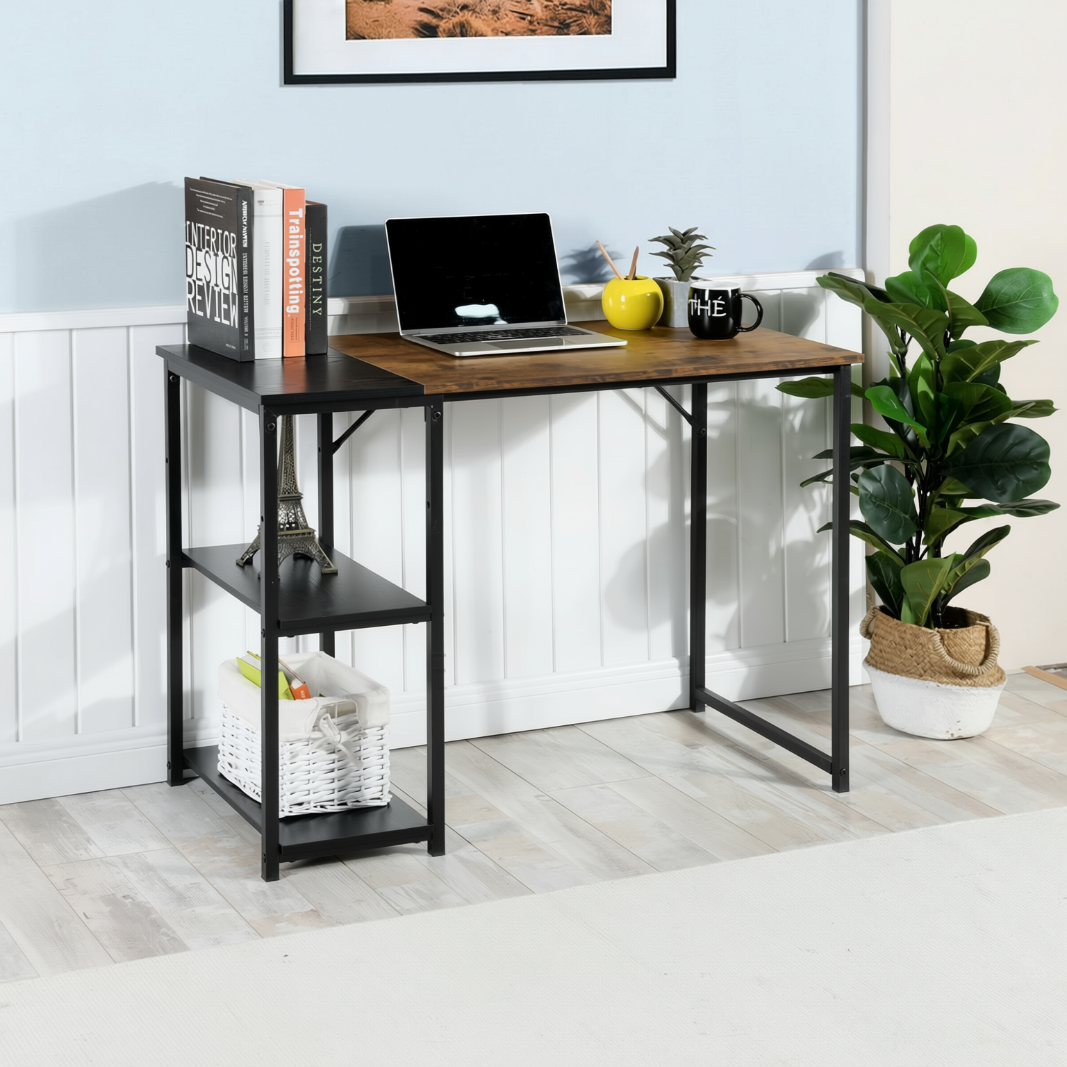 Homy Casa DEMBE 39” Multi-Purpose Desk and Storage Shelf