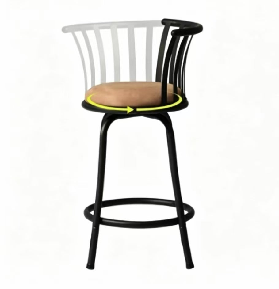 Hugh 4PCS Rolling Kitchen Island and Stool Set with Pistil Swivel Counter/ Bar Stools