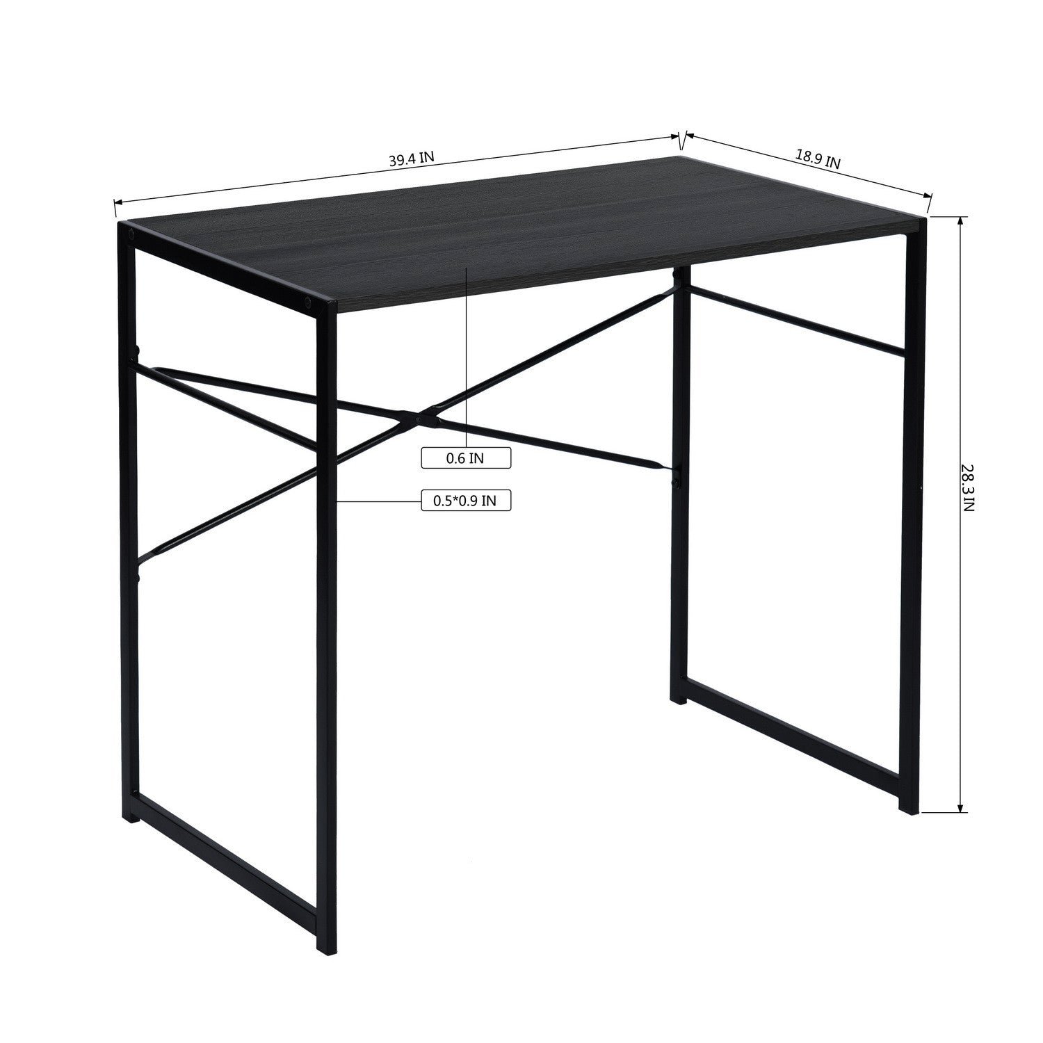 Homy Casa Dolph 39.4” Wooden Top Computer Desk In Black