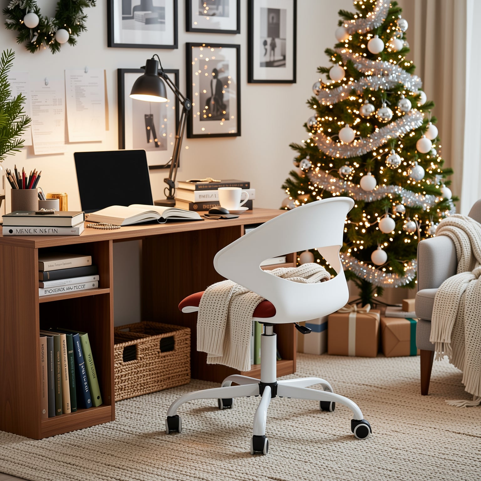 Homy Casa DOT Ergonomic Kids Office Chair, Adjustable Swivel Study Chair for Students