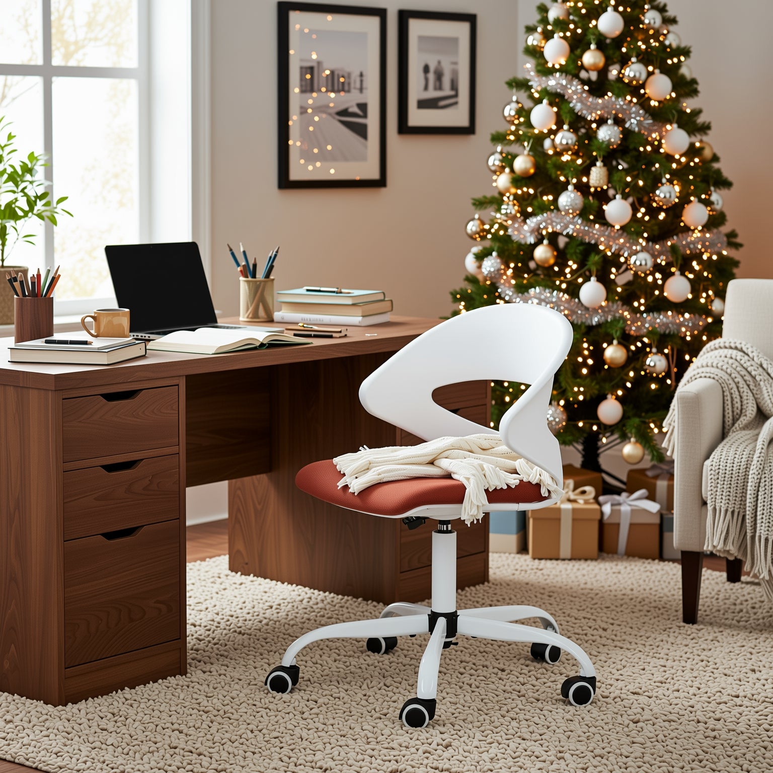 Homy Casa DOT Ergonomic Kids Office Chair, Adjustable Swivel Study Chair for Students