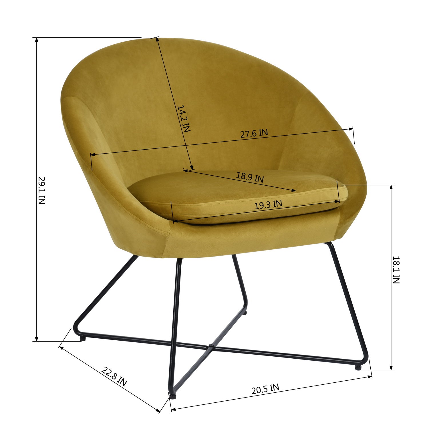 Homy Casa DOUMBIA SIENNA Armchair Modern Velvet Accent Chair for Living Room or Bedroom Open Box