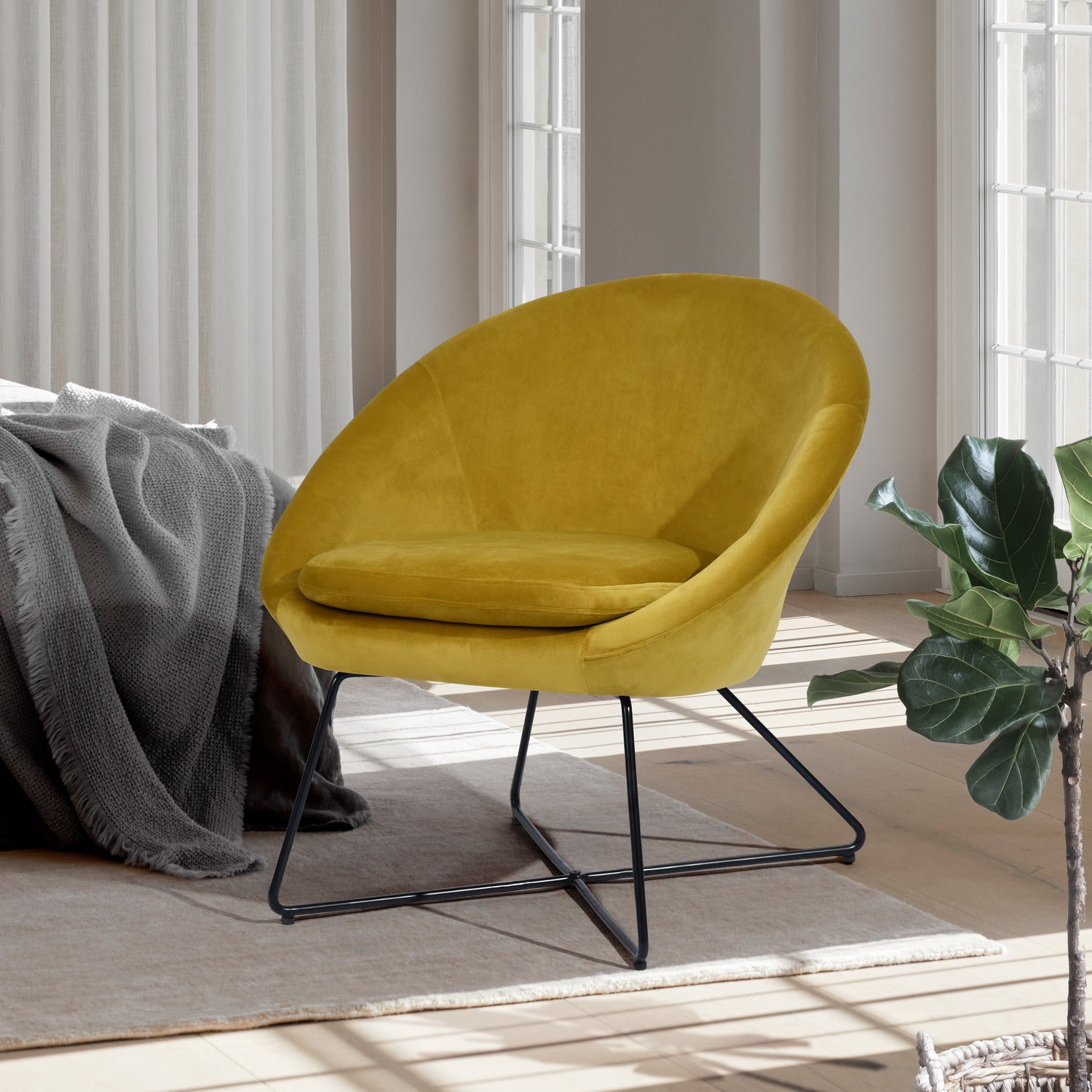 Homy Casa DOUMBIA SIENNA Armchair Modern Velvet Accent Chair for Living Room or Bedroom Open Box