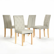 Douro Tufted Dining Chair Set of 4 in Fabric Grey