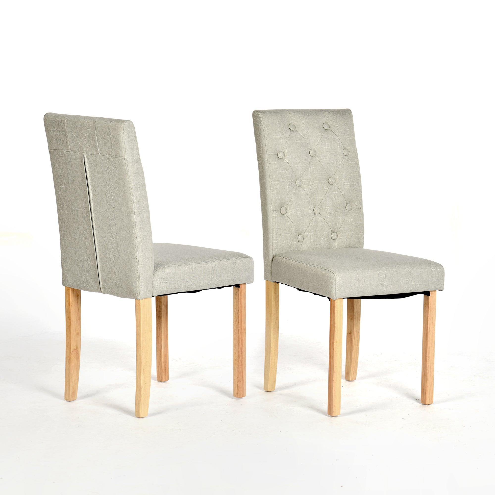 Douro Tufted Dining Chair Set of 4 in Fabric Grey