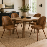 Haven High Back Upholstered Dining Chairs with Walnut-Tone Legs Set of 4