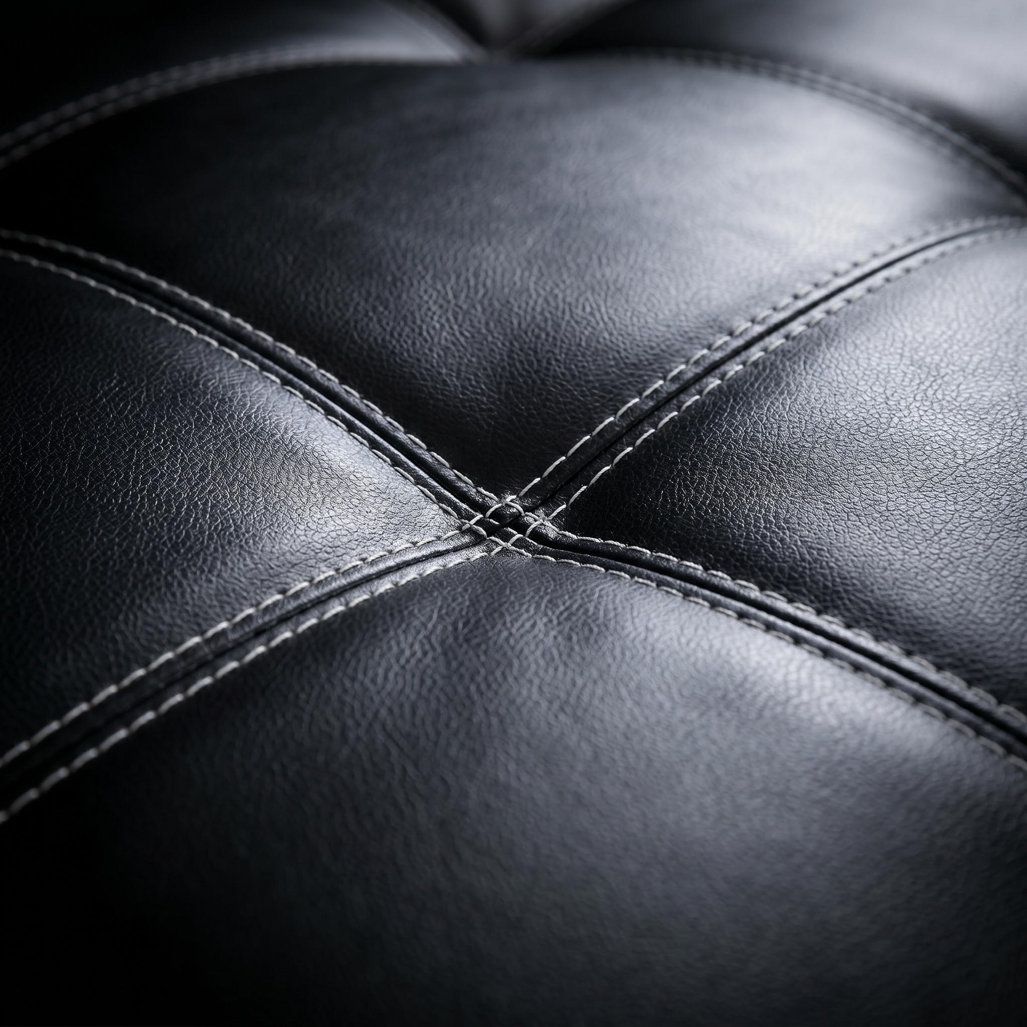 Dalton 85" Leather Look Pull-Out Sleeper Sofa with Tufted Cushions and Pocket Coil Support