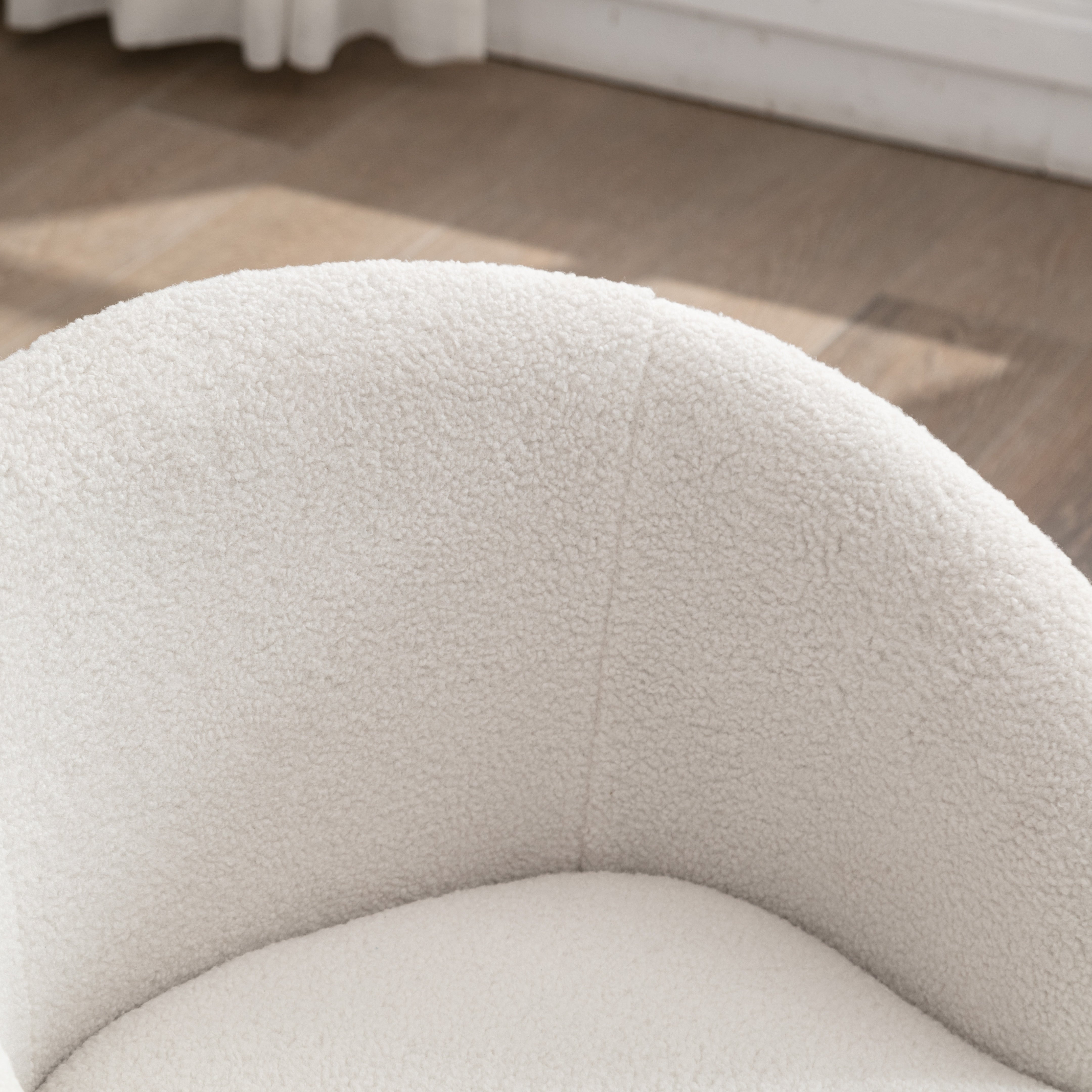 Denali Teddy Fabric Swivel Accent Armchair