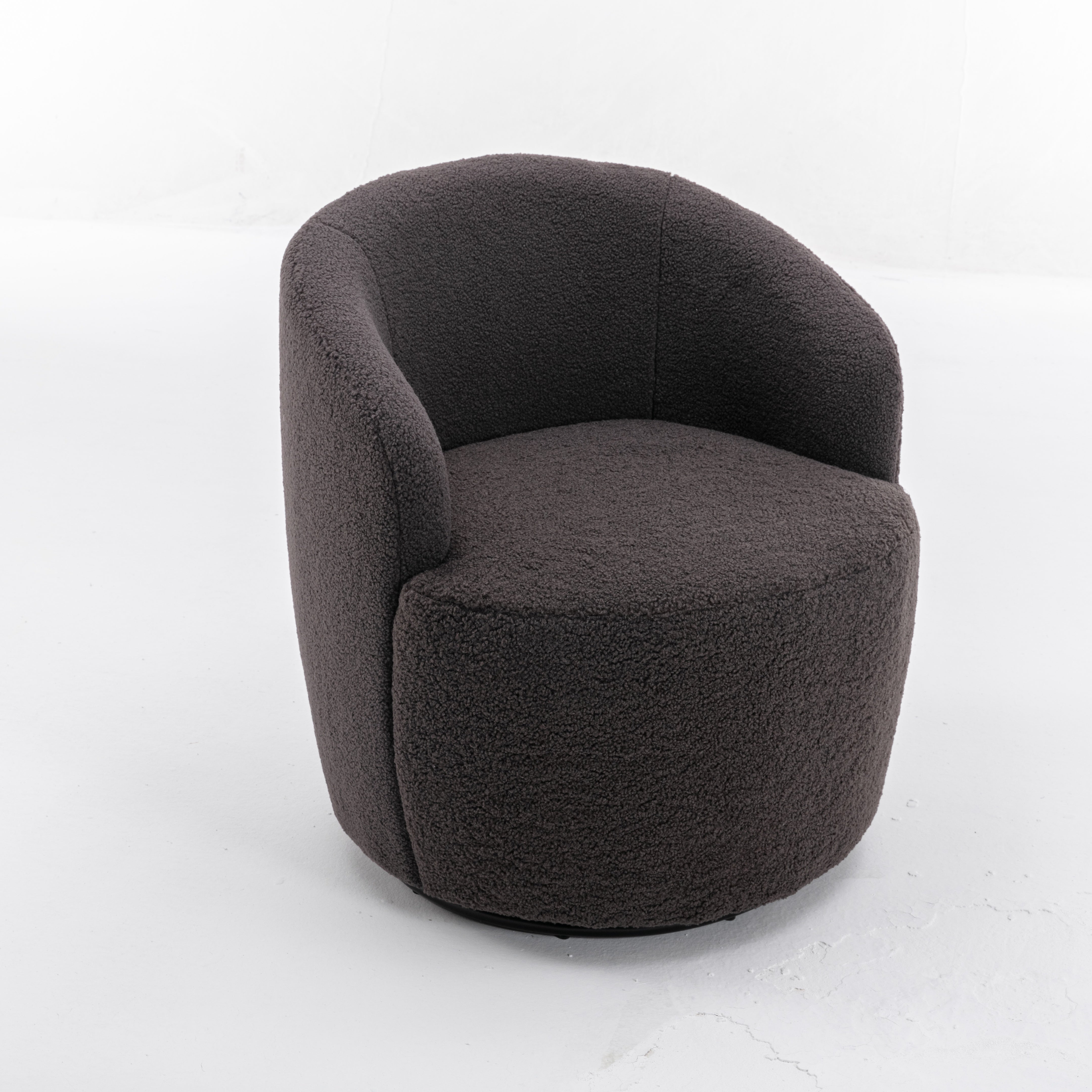 Denali Teddy Fabric Swivel Accent Armchair