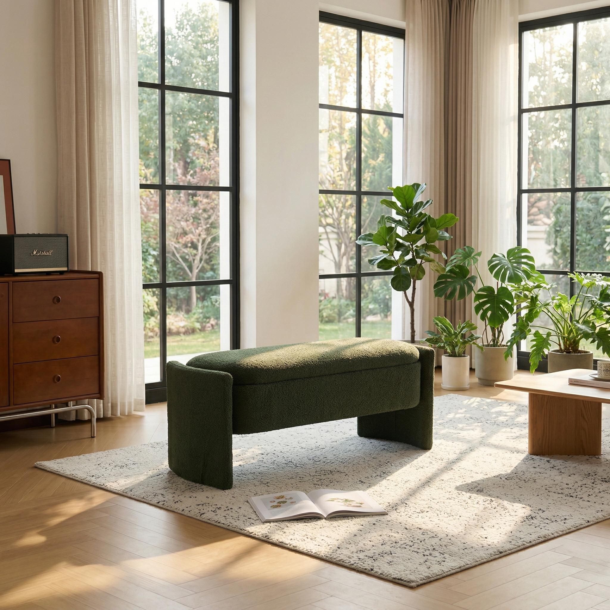 Denison 47" Upholstered Ottoman Storage Bench