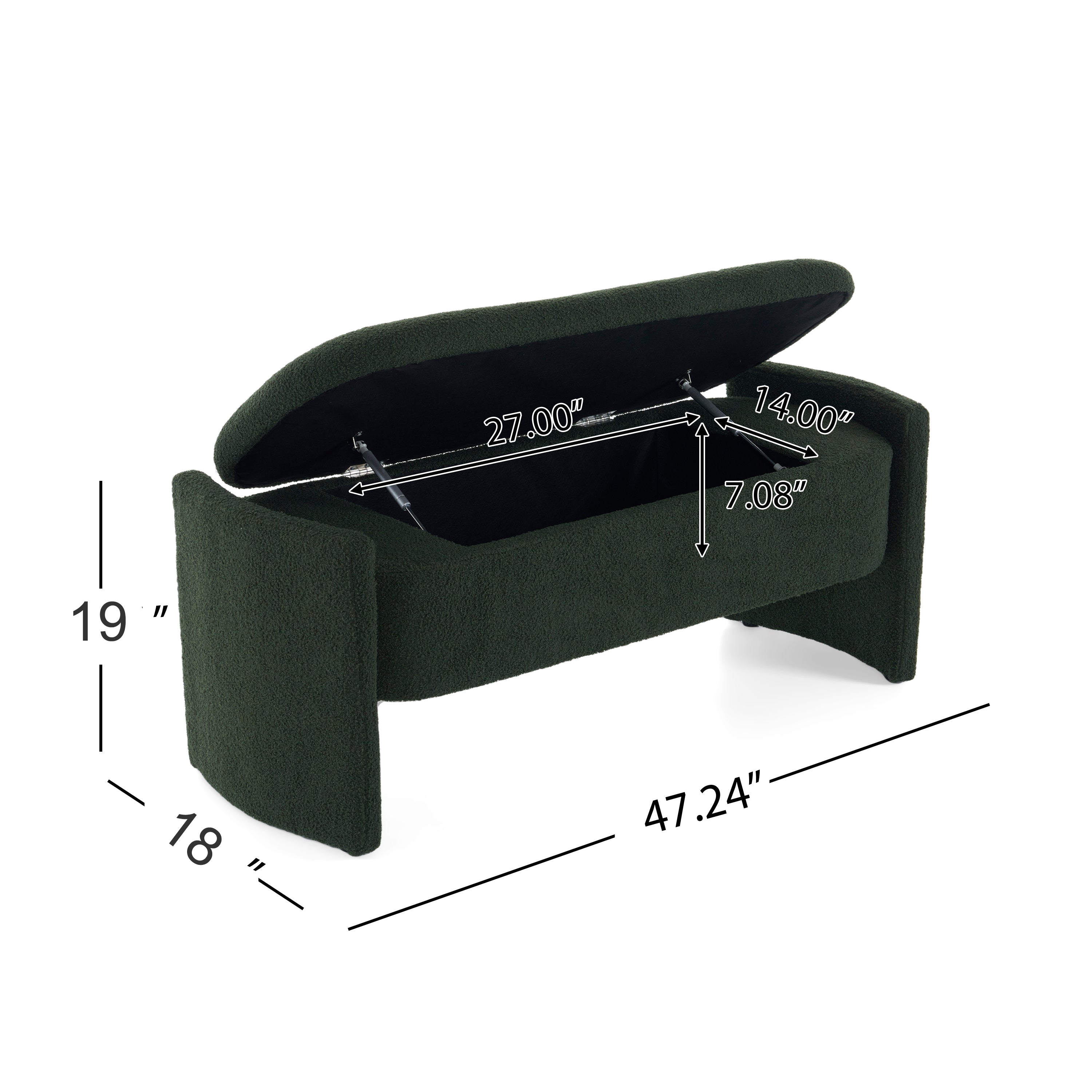 Denison 47" Upholstered Ottoman Storage Bench
