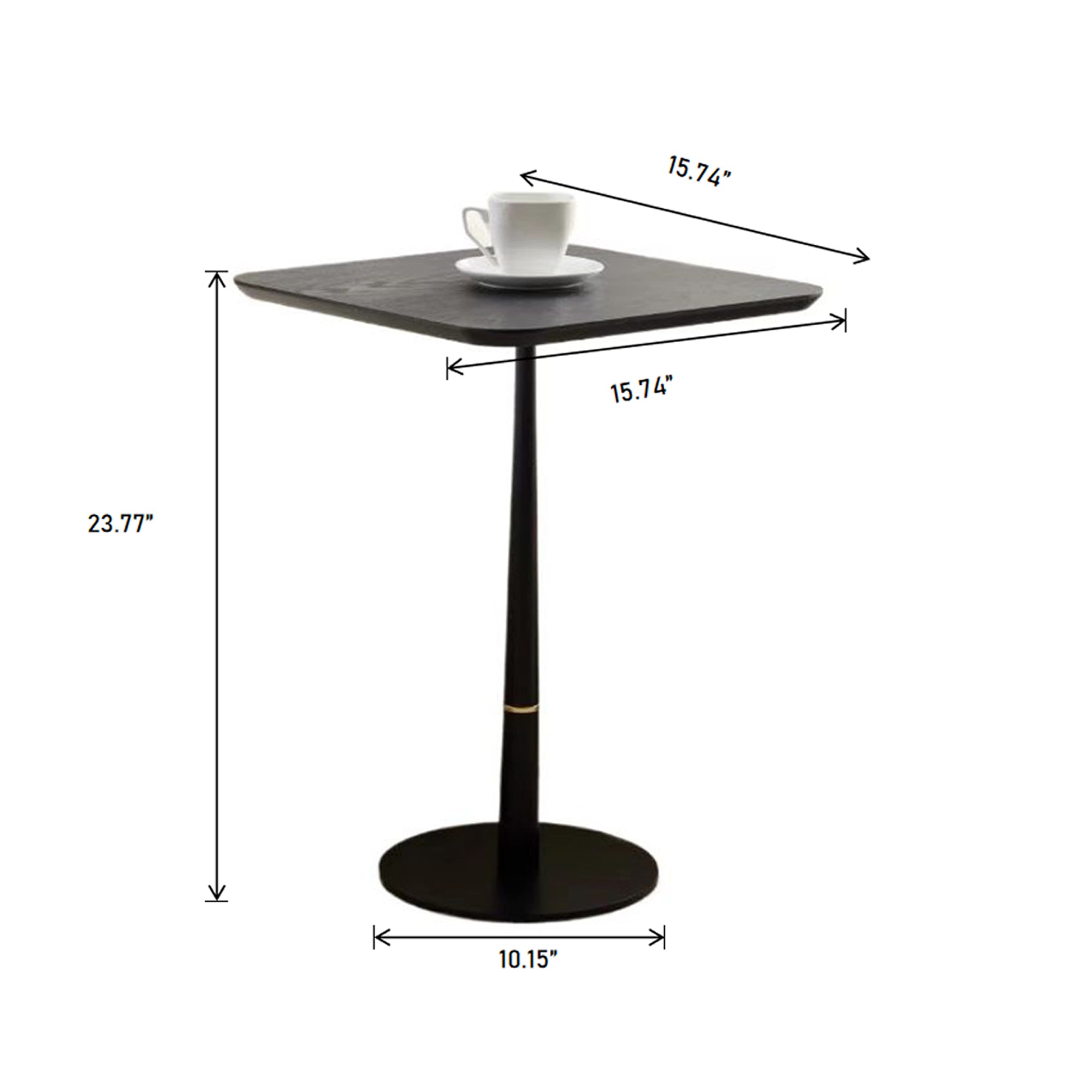 Crete Square Side Table with Metal Leg