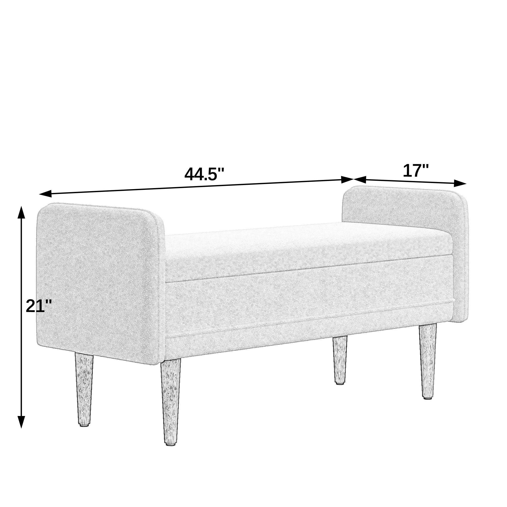Napa Teddy Fabric Ottoman Storage Bench