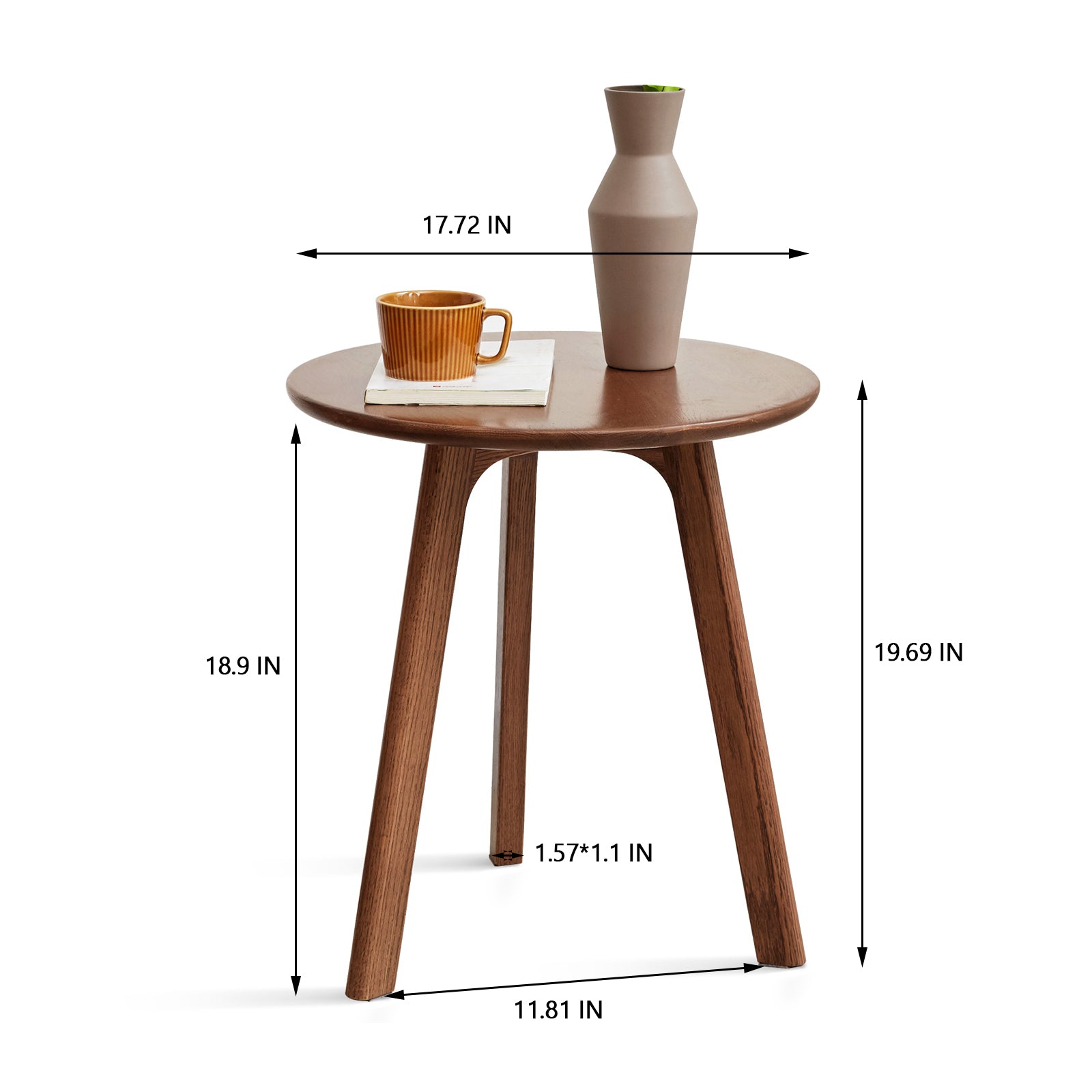 Avignon Solid Wood Round End Table