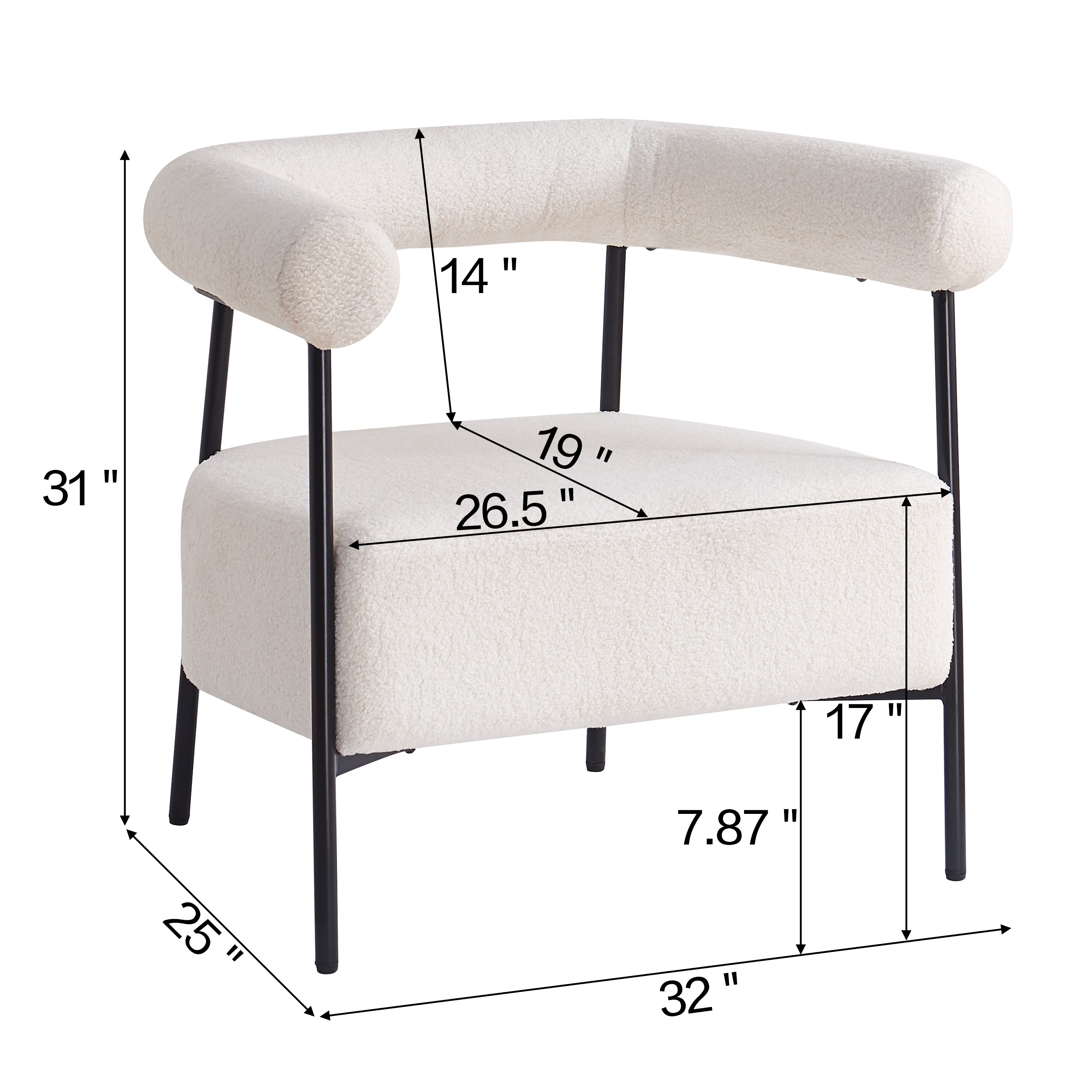 Kenai Boucle Fabric Upholstered Accent Chair