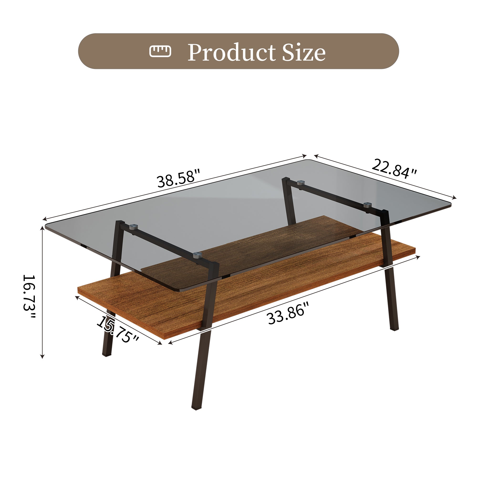 Murano Rectangular Tempered Glass Coffee Table