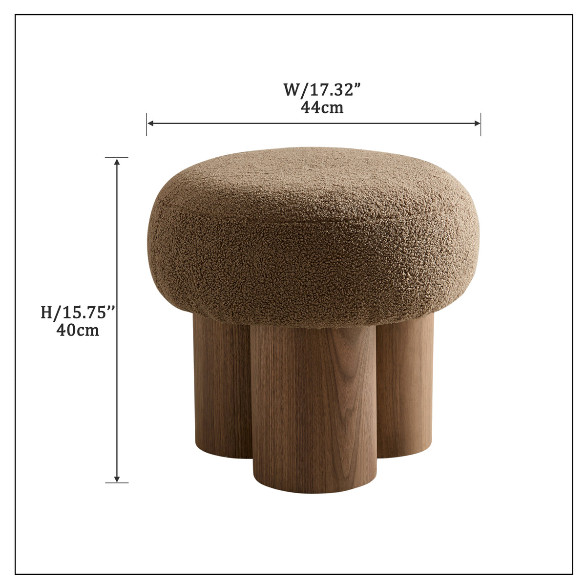 Mono Wooden Curved Ottoman Mushroom stool