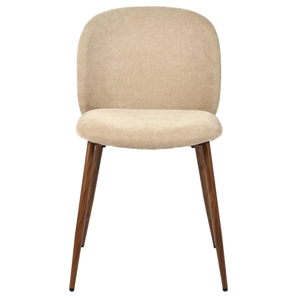 Elba Mid-Century Curved Back Upholstered Dining Chairs with Metal Legs Set of 4