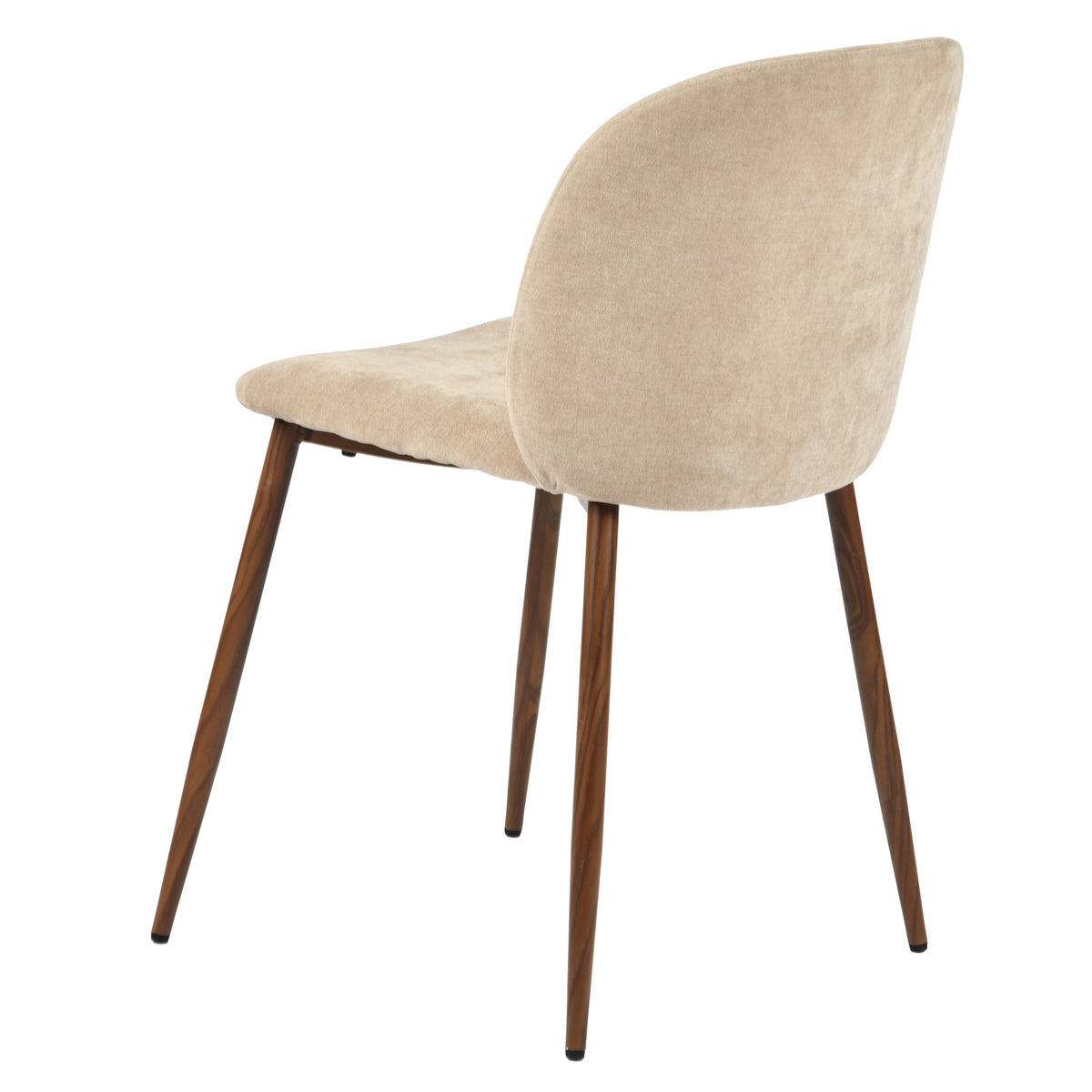 Elba Mid-Century Curved Back Upholstered Dining Chairs with Metal Legs Set of 4