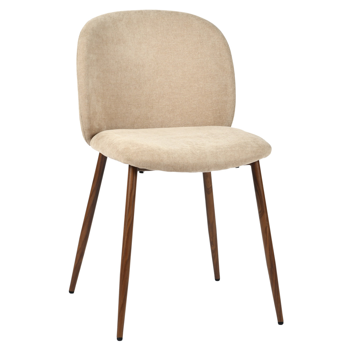Elba Mid-Century Curved Back Upholstered Dining Chairs with Metal Legs Set of 4