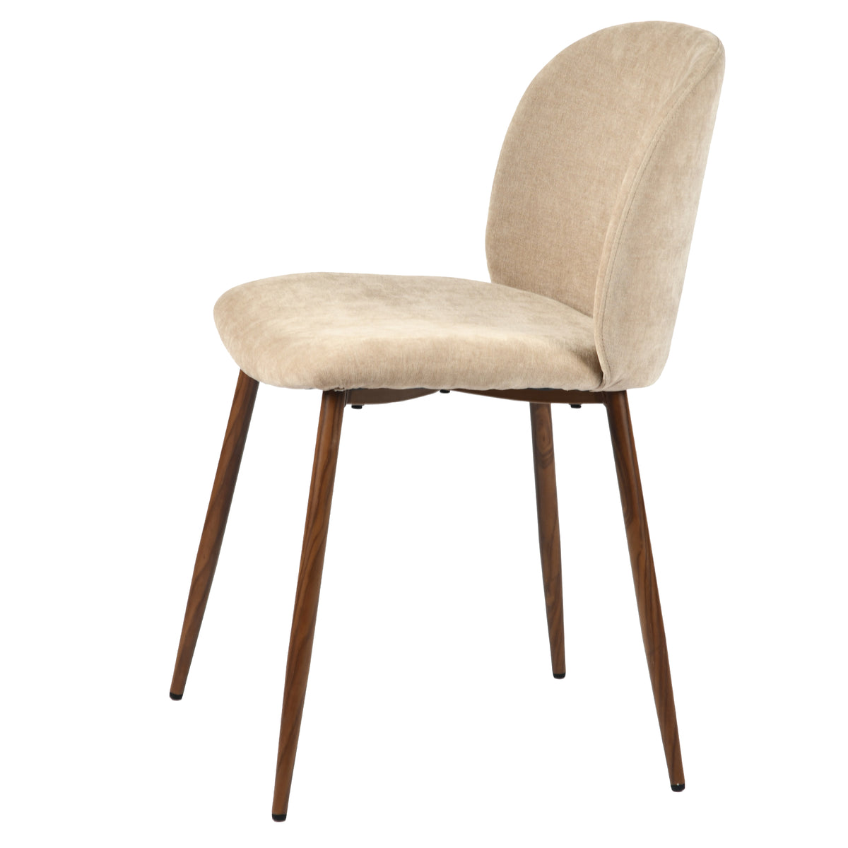 Elba Mid-Century Curved Back Upholstered Dining Chairs with Metal Legs Set of 4