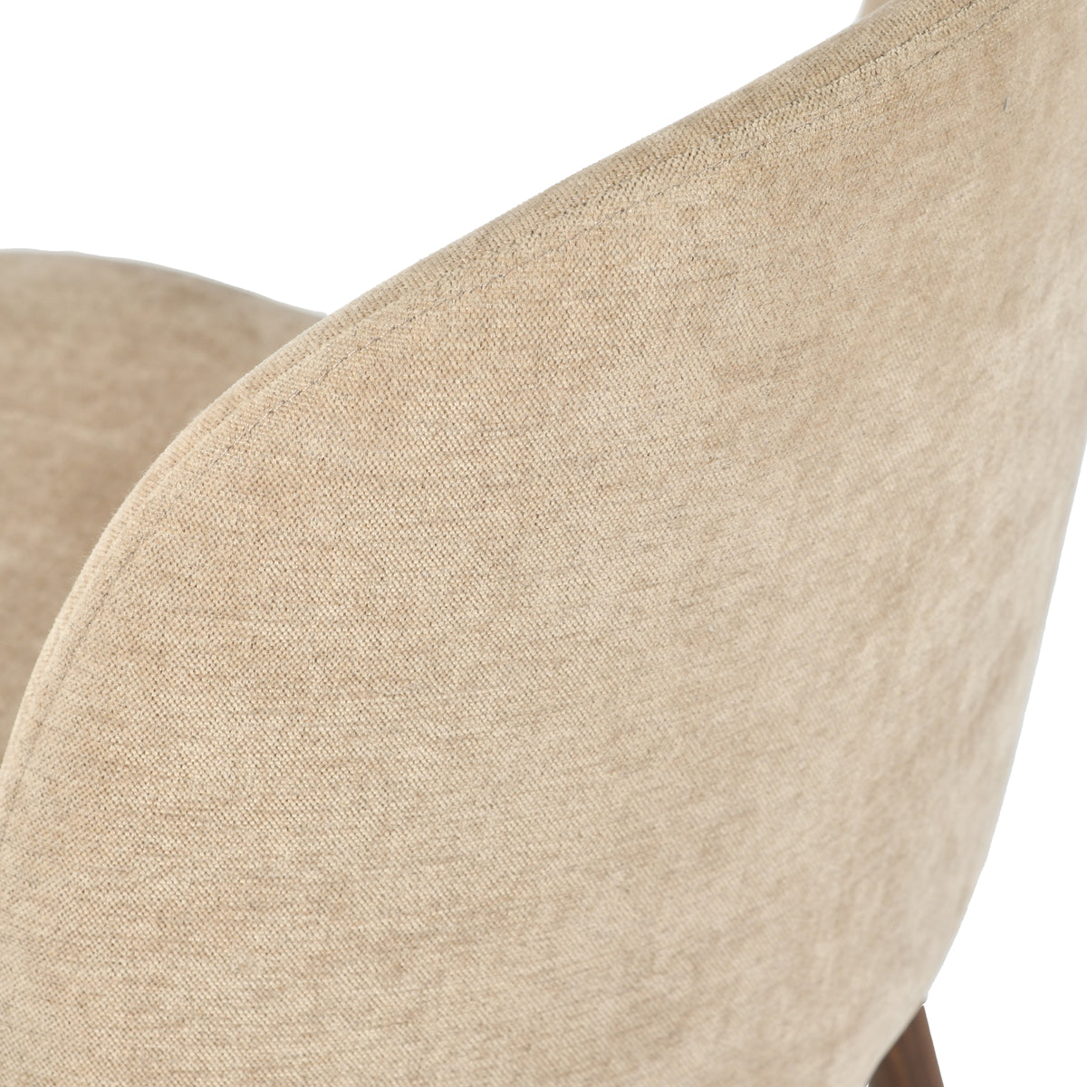 Elba Mid-Century Curved Back Upholstered Dining Chairs with Metal Legs Set of 4
