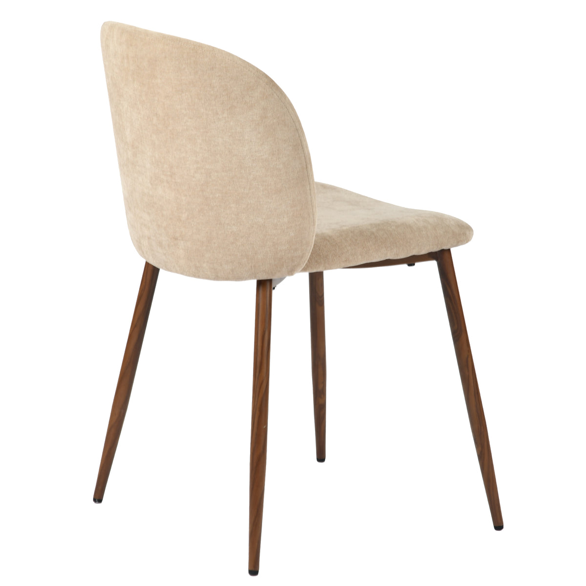 Elba Mid-Century Curved Back Upholstered Dining Chairs with Metal Legs Set of 4