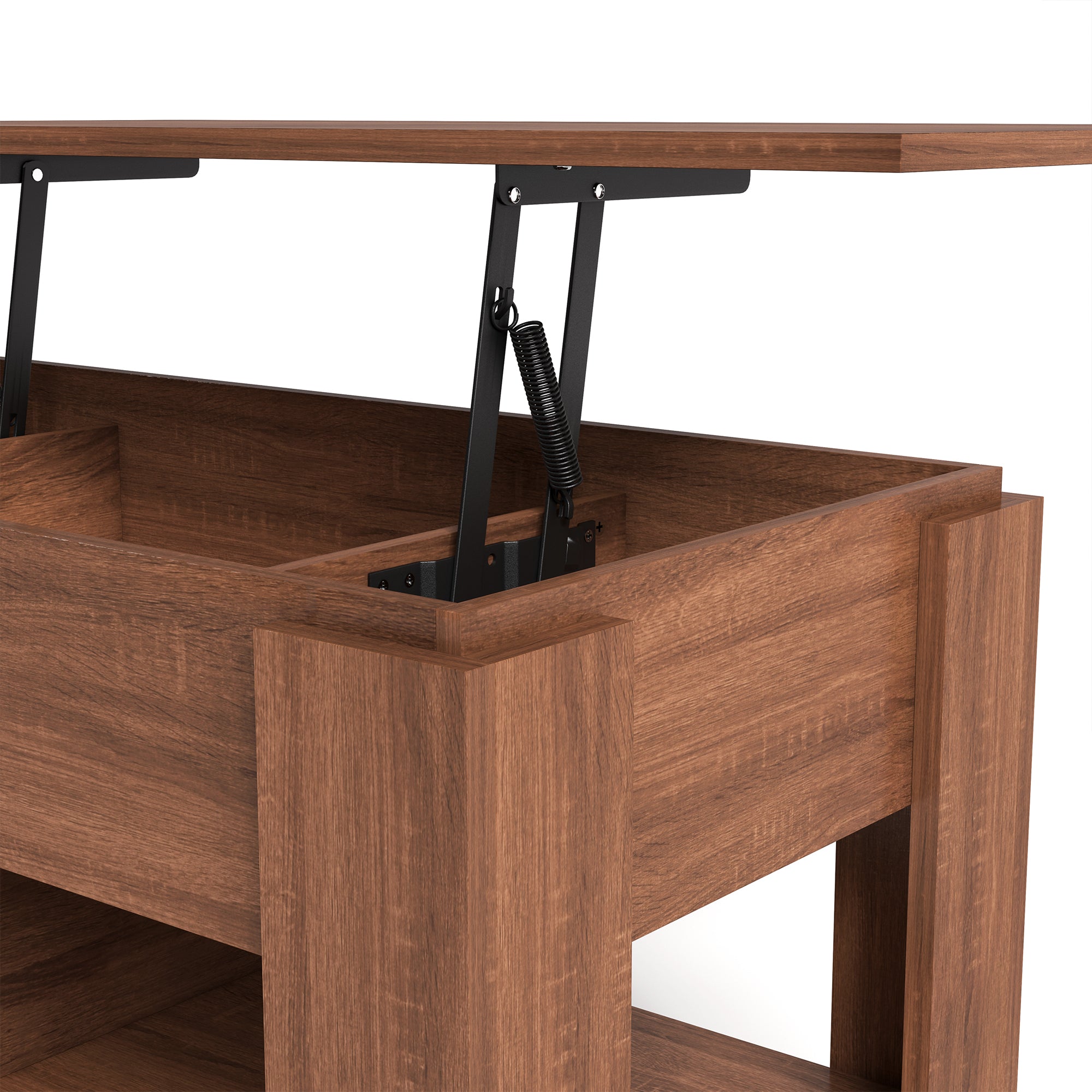 Open Box Homy Casa ELOT BROWN 96 "37.8" Lift Top Coffee Table for Living Room, Bedroom, Office, Apartment, Dorm, Home, Workspace, Small Space