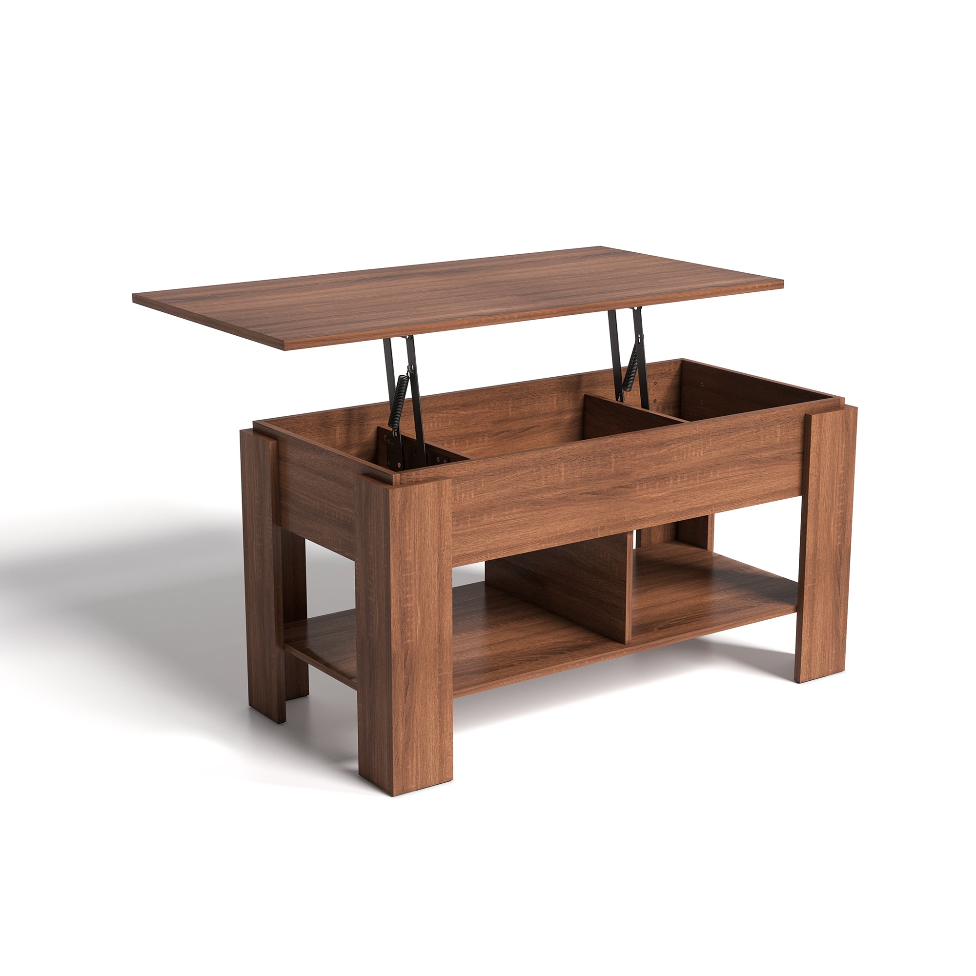 Open Box Homy Casa ELOT BROWN 96 "37.8" Lift Top Coffee Table for Living Room, Bedroom, Office, Apartment, Dorm, Home, Workspace, Small Space