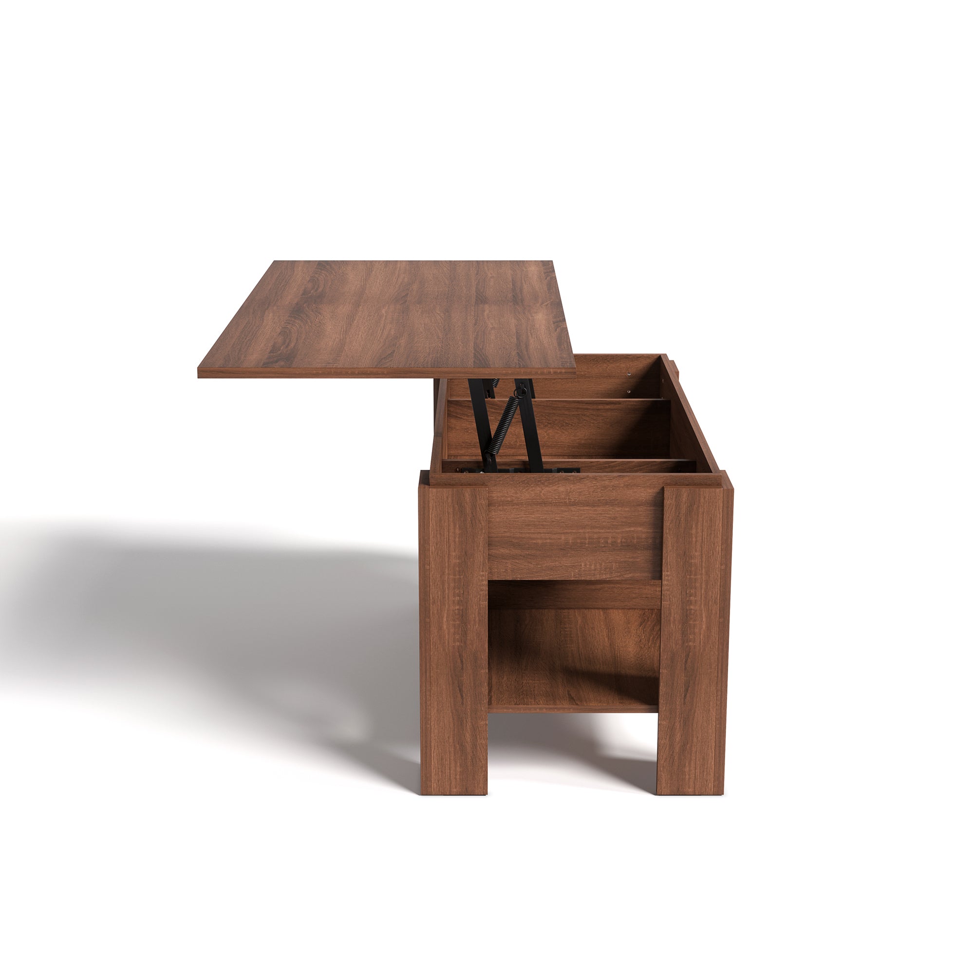 Open Box Homy Casa ELOT BROWN 96 "37.8" Lift Top Coffee Table for Living Room, Bedroom, Office, Apartment, Dorm, Home, Workspace, Small Space