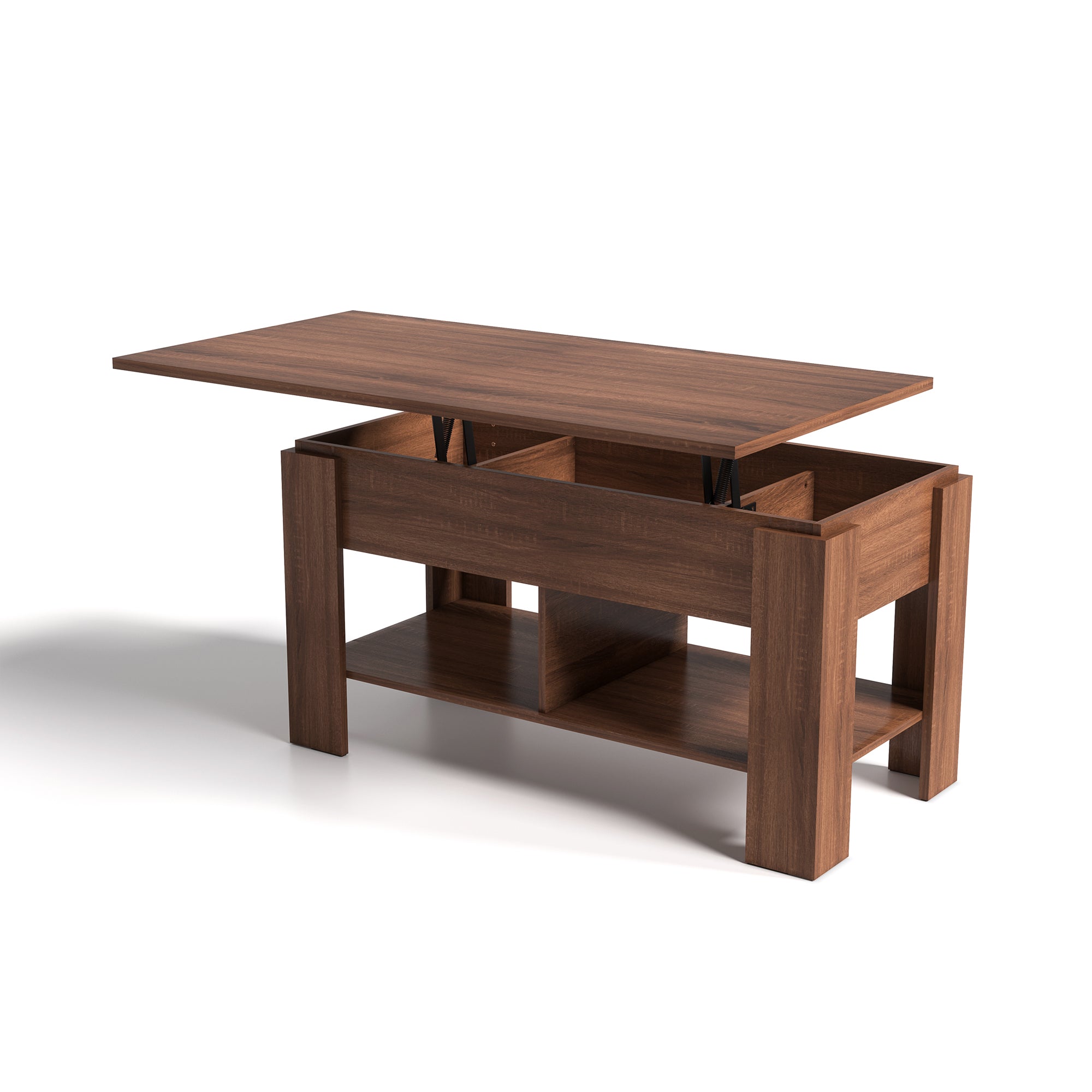 Open Box Homy Casa ELOT BROWN 96 "37.8" Lift Top Coffee Table for Living Room, Bedroom, Office, Apartment, Dorm, Home, Workspace, Small Space