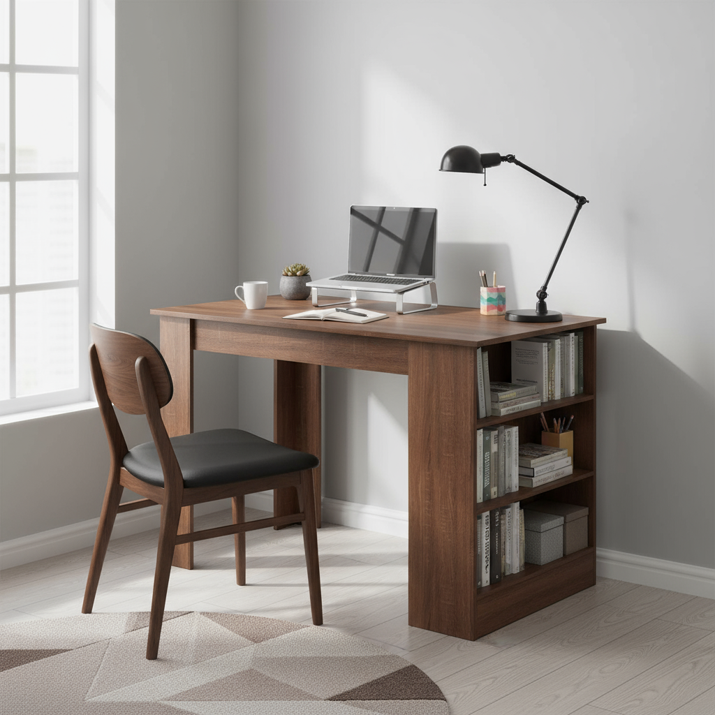 Homy Casa ELROY Dining Table 43.3" Brown Dining Room