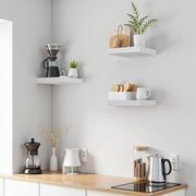 FAAS 8 Inch Floating Shelves Set of 3 White Wood Wall Shelves with Hidden Brackets for Bedroom Living Room Bathroom