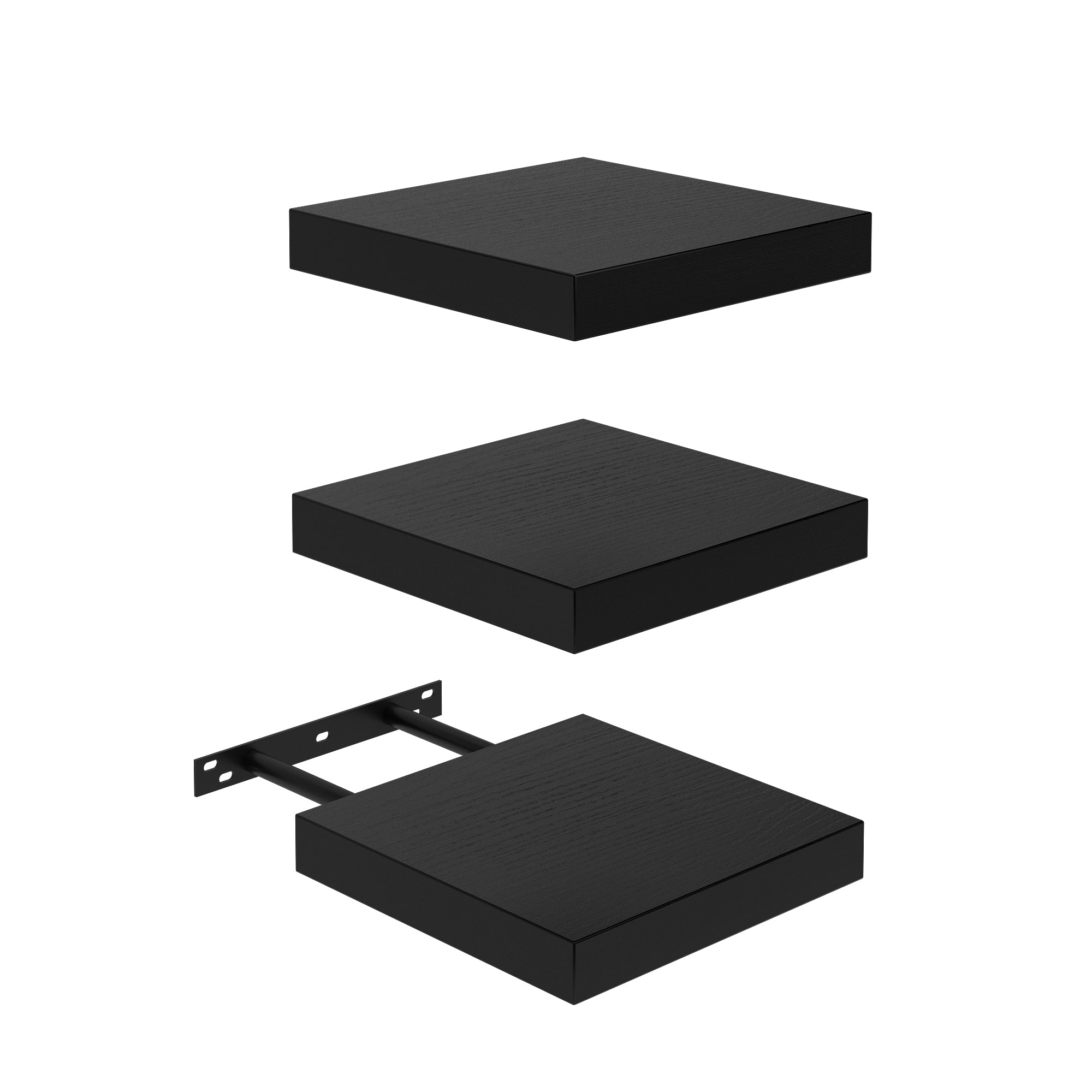 FAAS 8 Inch Floating Shelves Set of 3 White Wood Wall Shelves with Hidden Brackets for Bedroom Living Room Bathroom