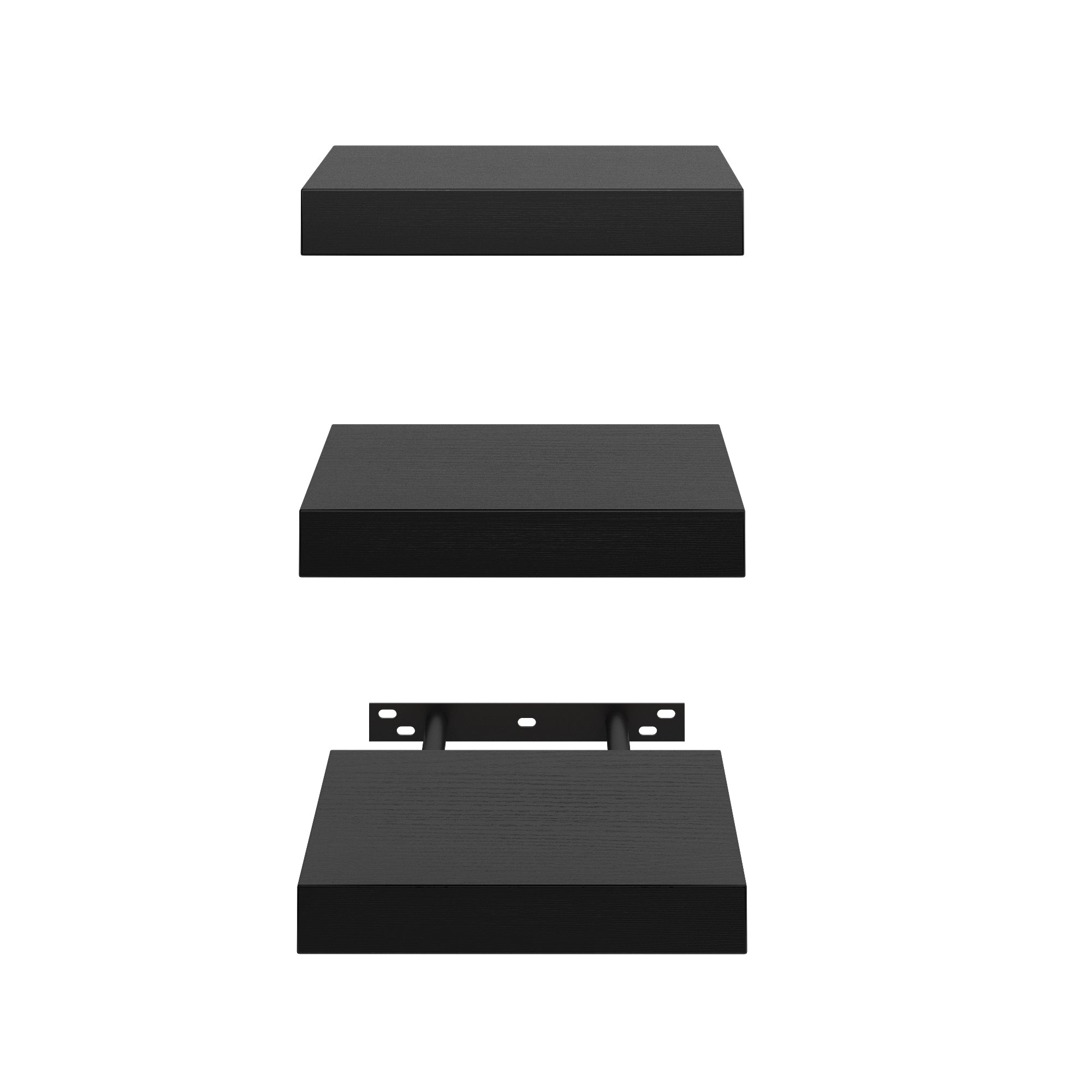 FAAS 8 Inch Floating Shelves Set of 3 White Wood Wall Shelves with Hidden Brackets for Bedroom Living Room Bathroom