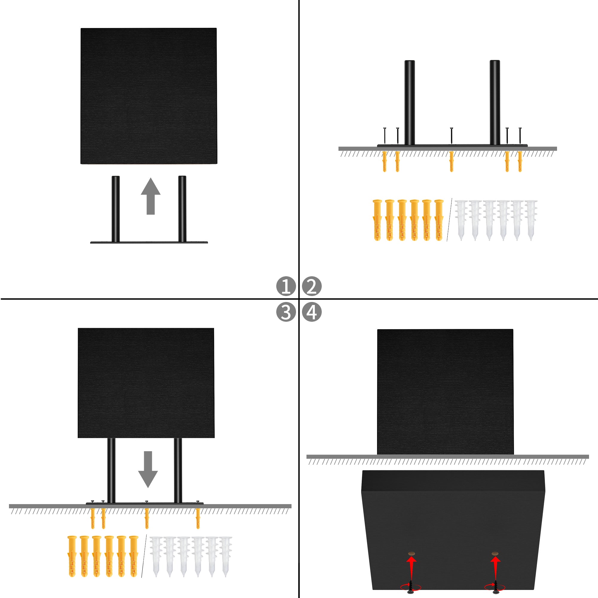 FAAS 8 Inch Floating Shelves Set of 3 White Wood Wall Shelves with Hidden Brackets for Bedroom Living Room Bathroom