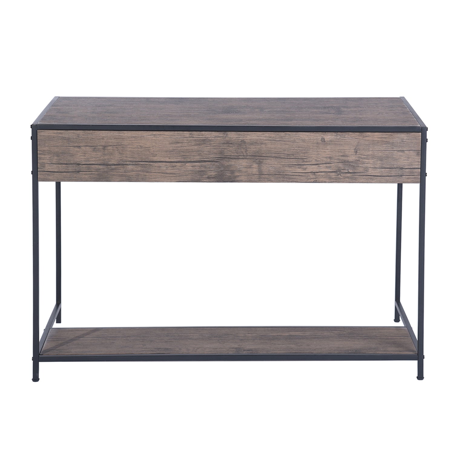 Homy Casa BLACKBURN 43.3” Industrial Desk with Drawer Computer Table Storage Shelf Vintage Brown Open Box