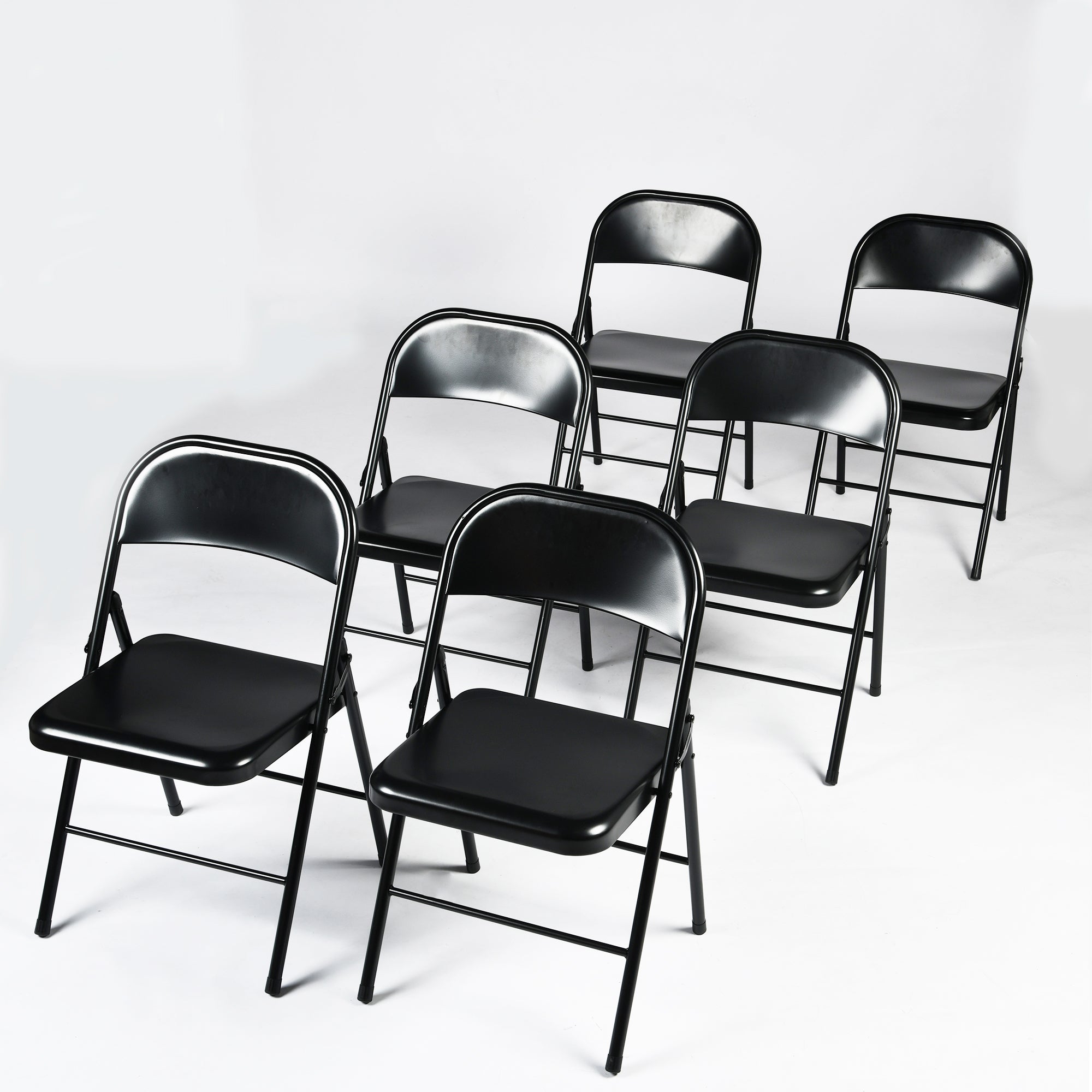 Fair Black Metal Folding Dining Chair Set of 4