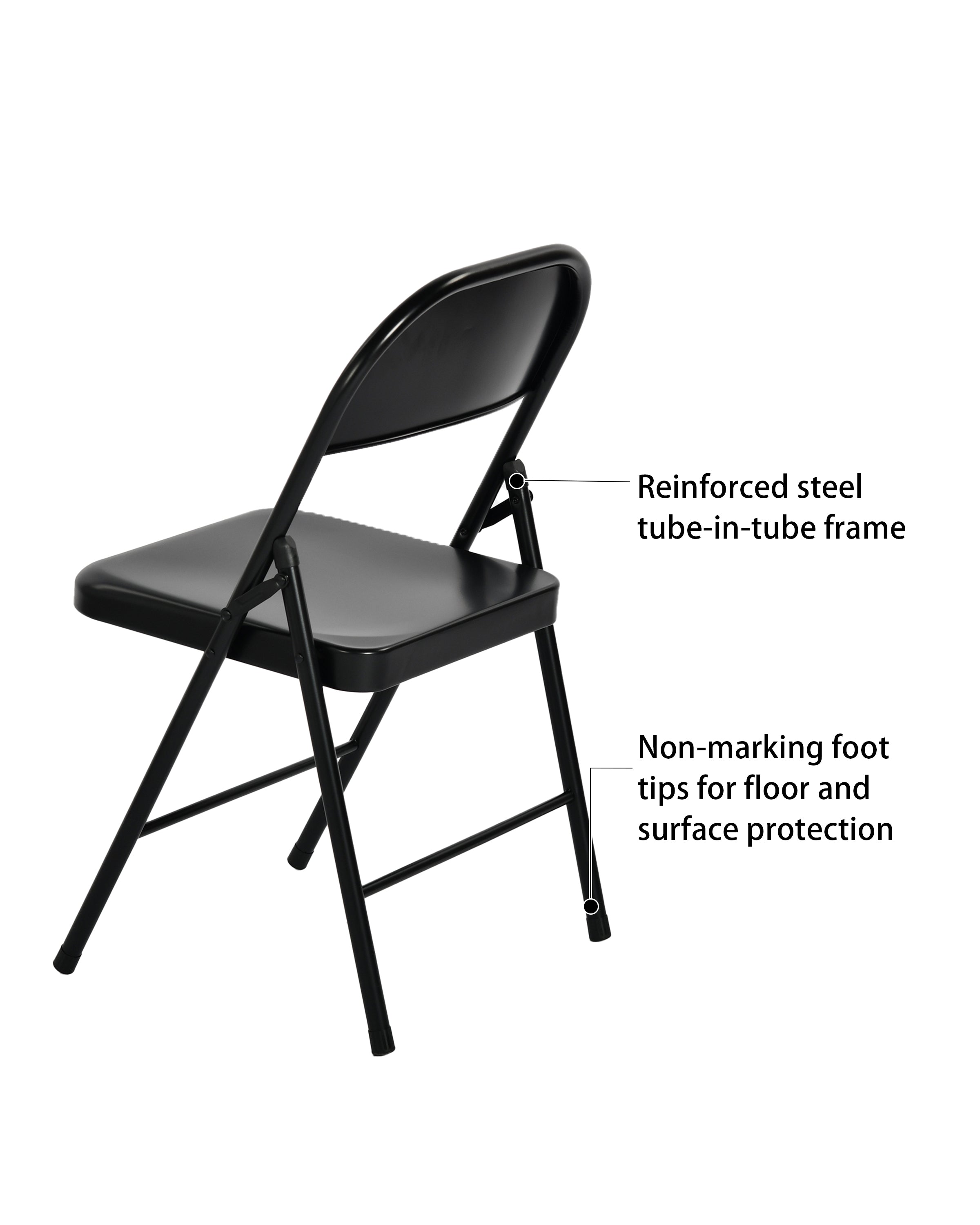 Fair Black metal Folding Chairs-HOMY CASA