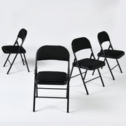 Fair Black Metal Folding Dining Chair Set of 4