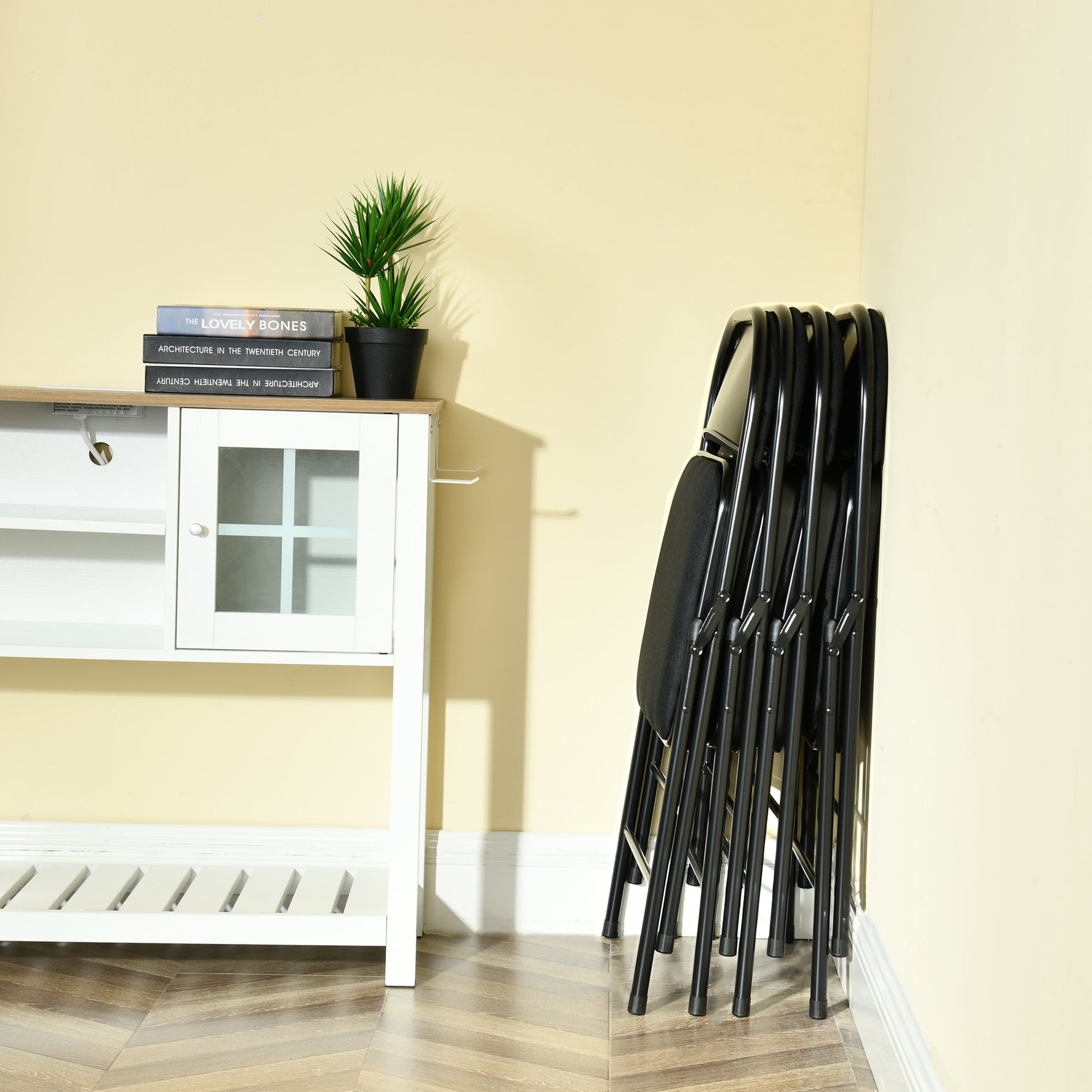 Fair Black metal Folding Chairs-HOMY CASA
