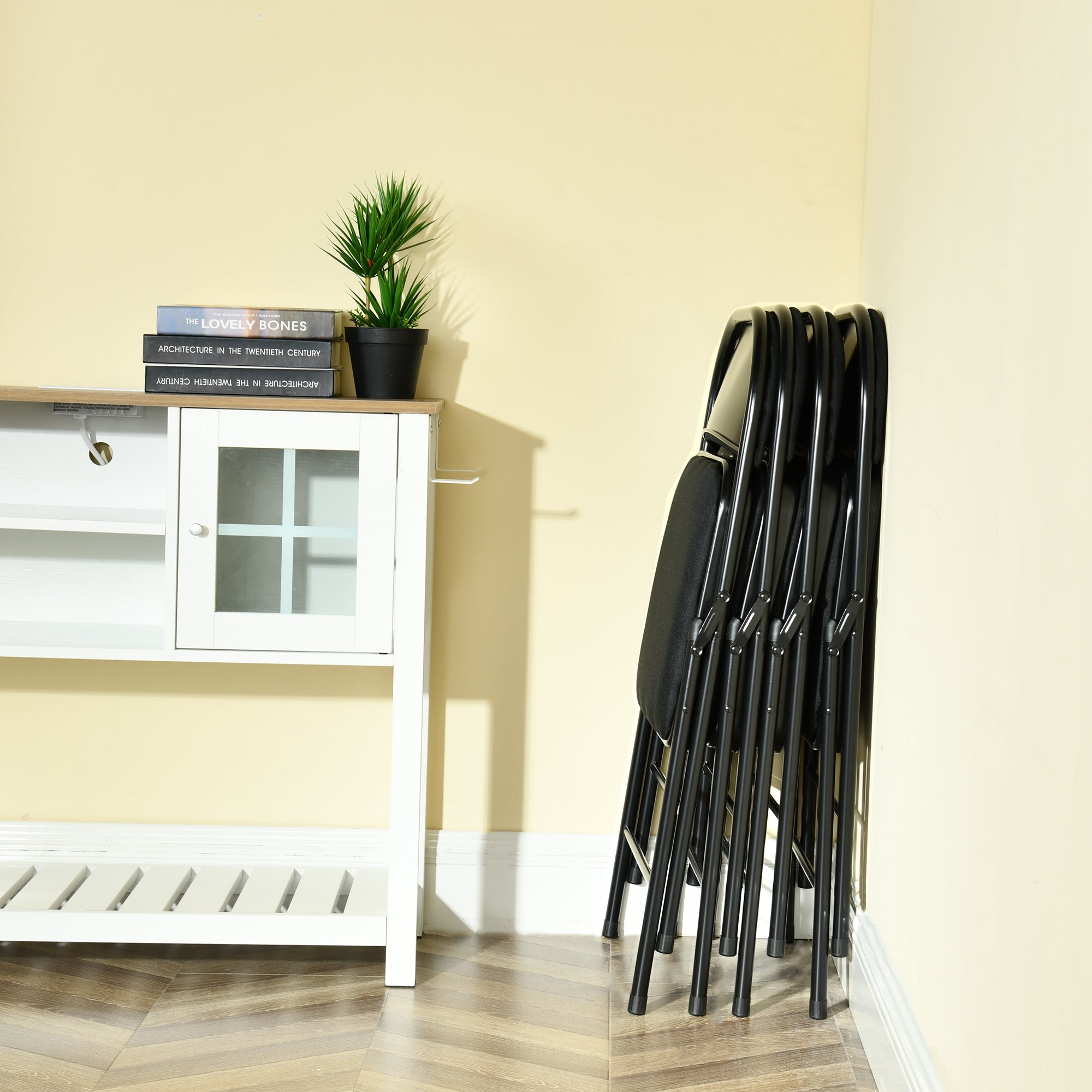 Fair Black metal Folding Chairs-HOMY CASA