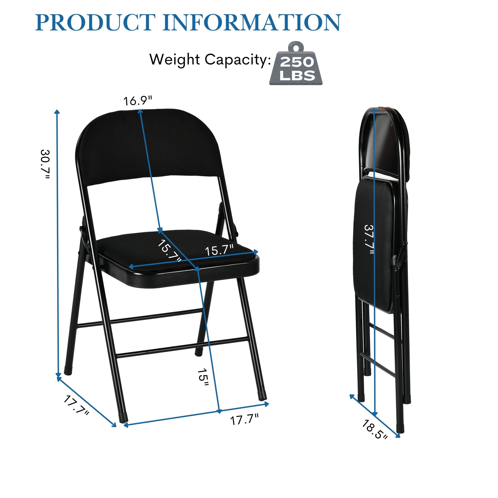 Fair Black metal Folding Chairs-HOMY CASA