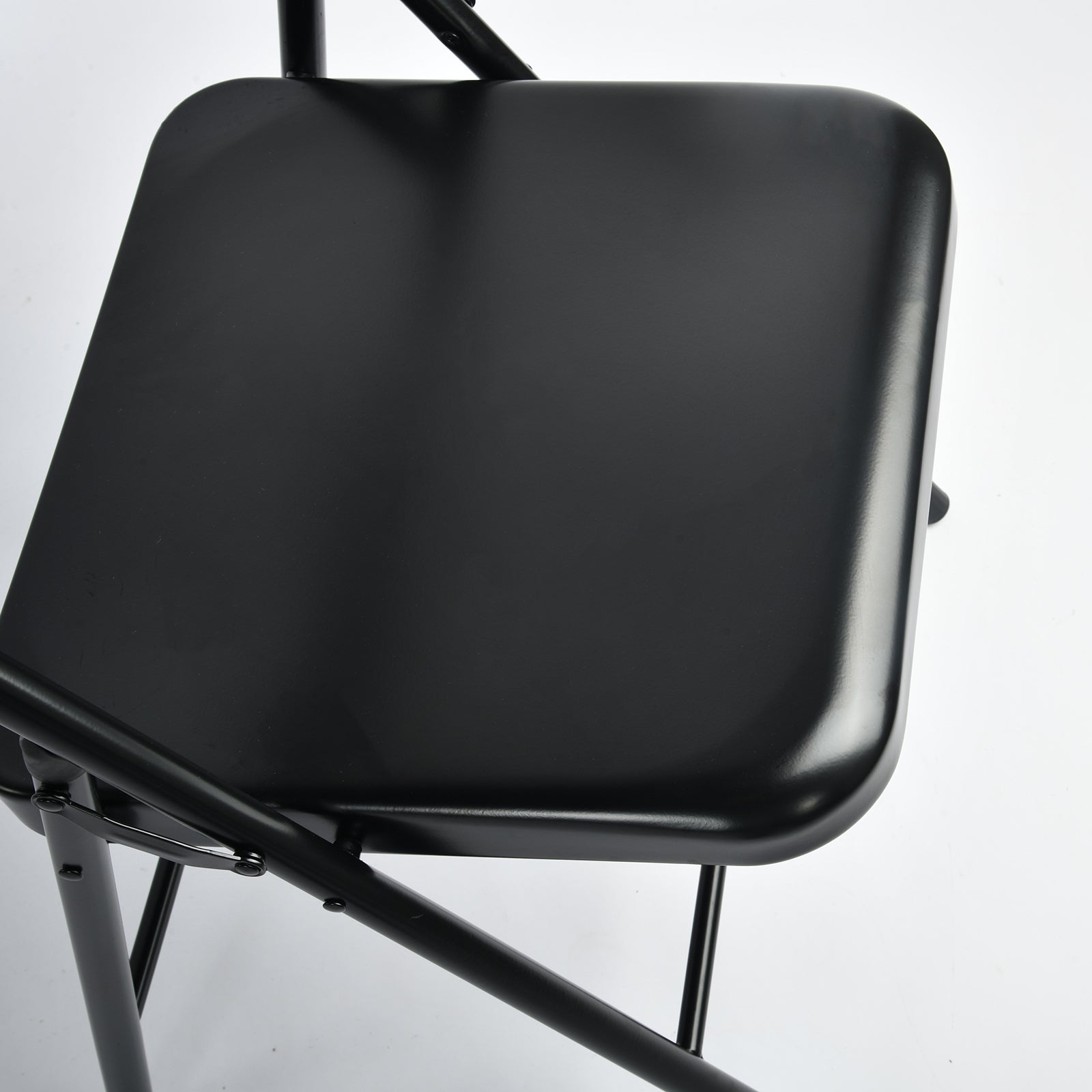 Homy Casa Fair 4 Piece Metal Folding Dining Chair Black