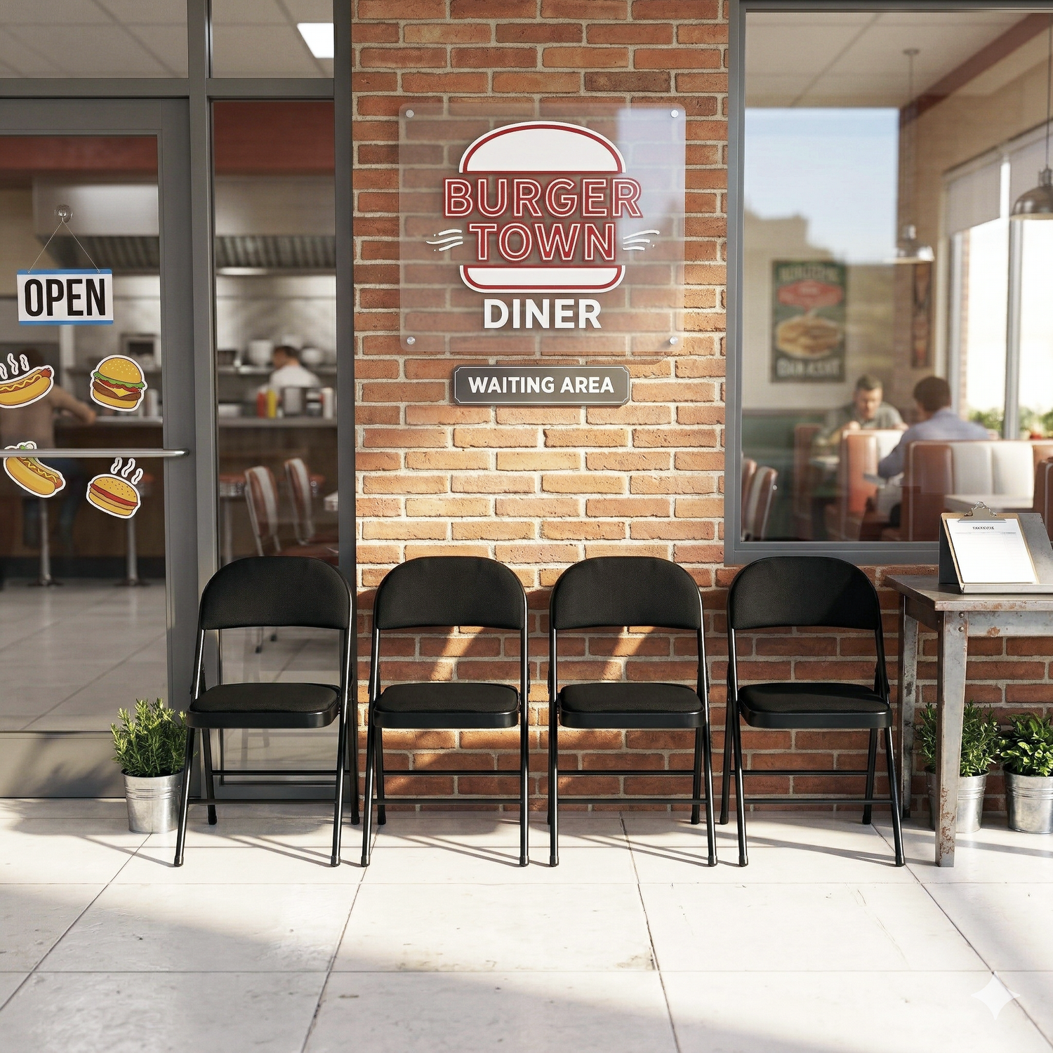 Homy Casa Fair 4 Piece Metal Folding Dining Chair Black