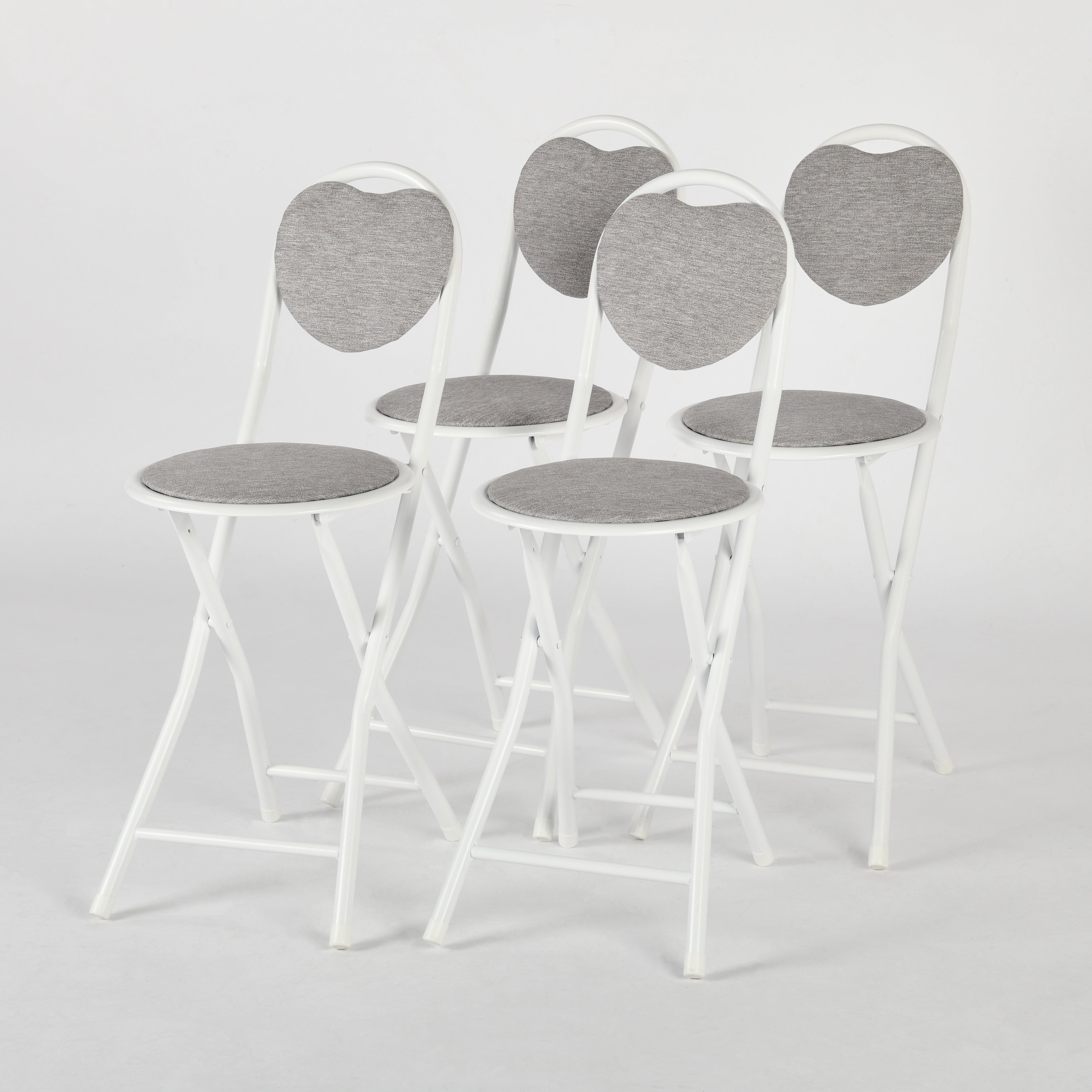 Stylish Heart-Back Folding Chairs, perfect for small Dining And Parties-HOMY CASA
