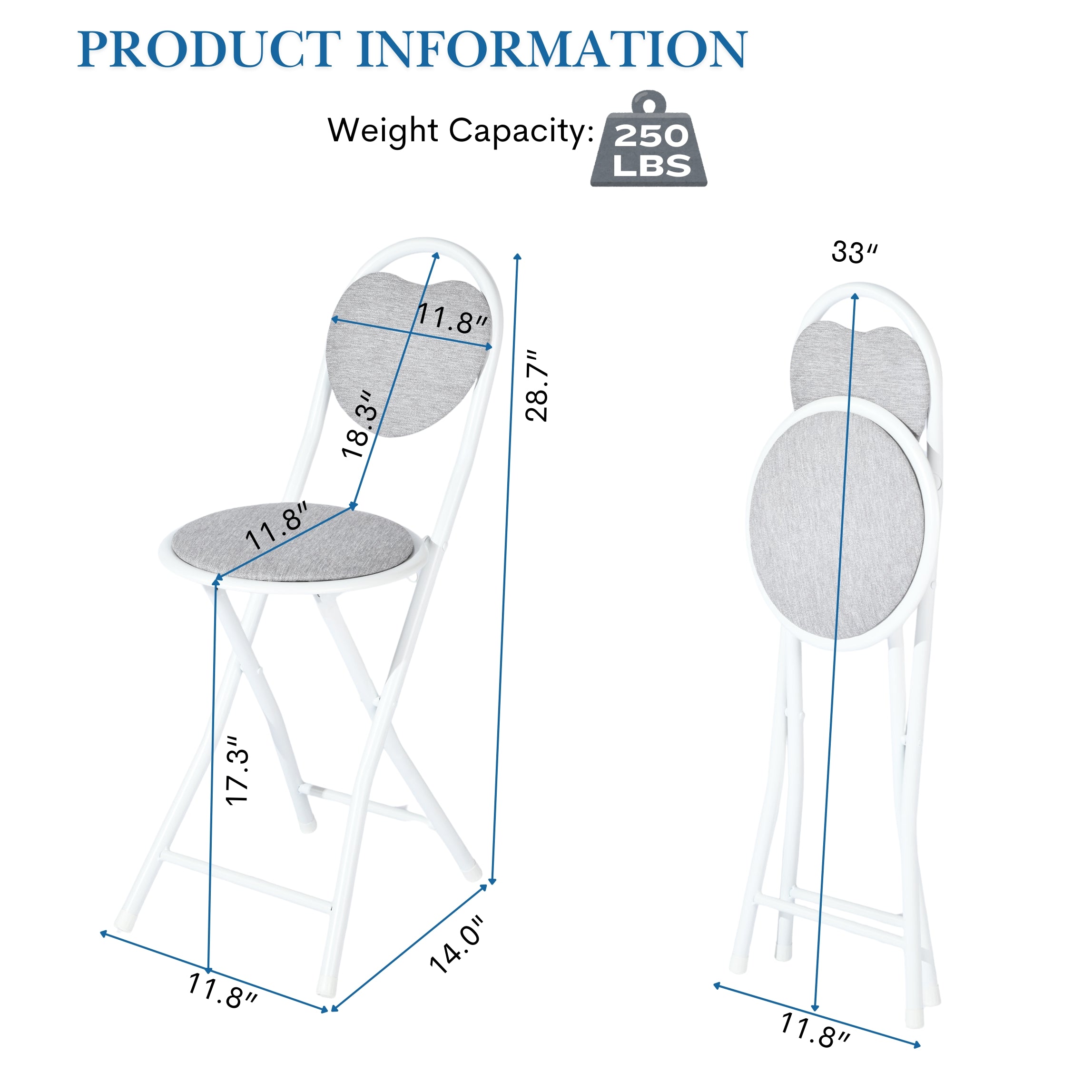 Stylish Heart-Back Folding Chairs, perfect for small Dining And Parties-HOMY CASA