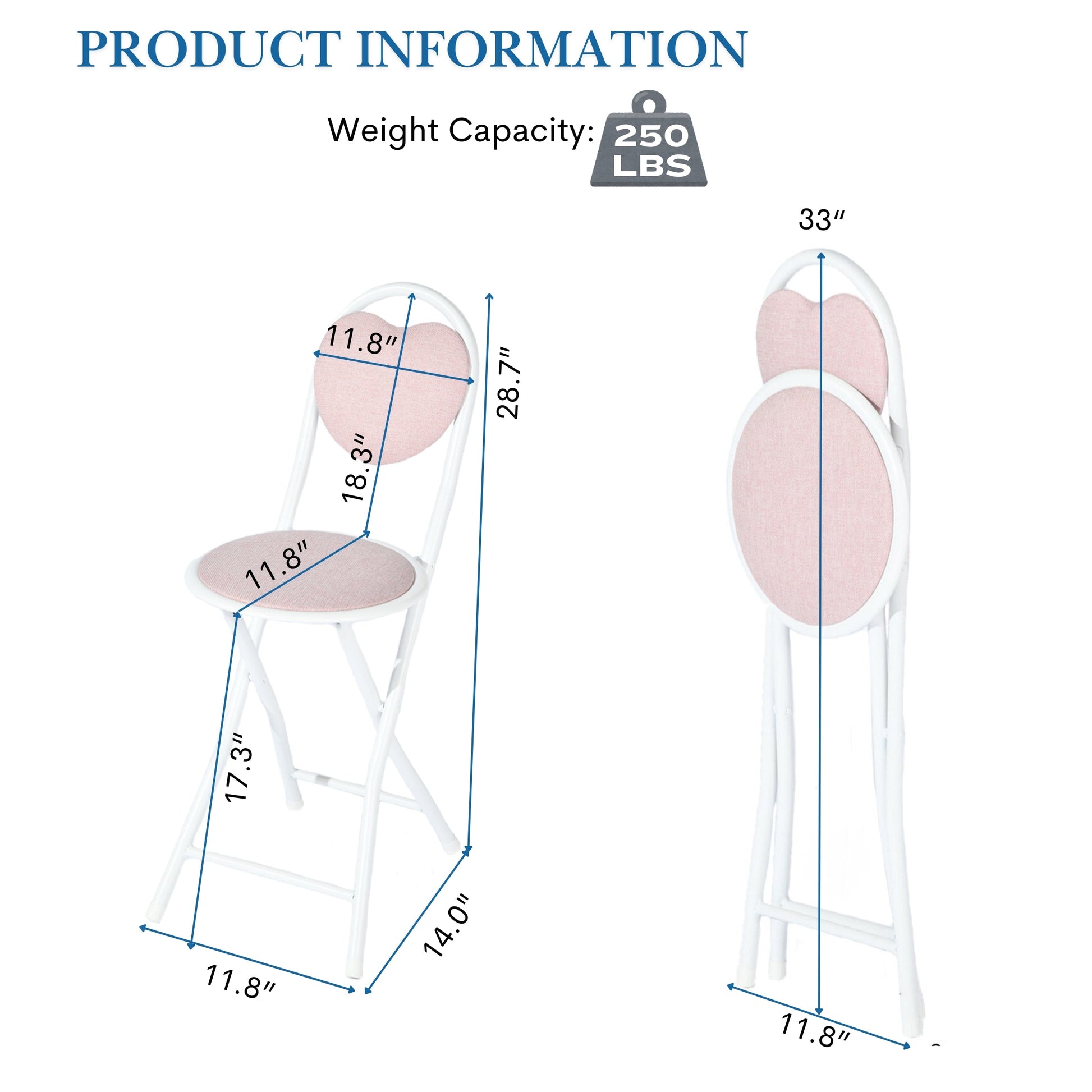 Stylish Heart-Back Folding Chairs, perfect for small Dining And Parties-HOMY CASA