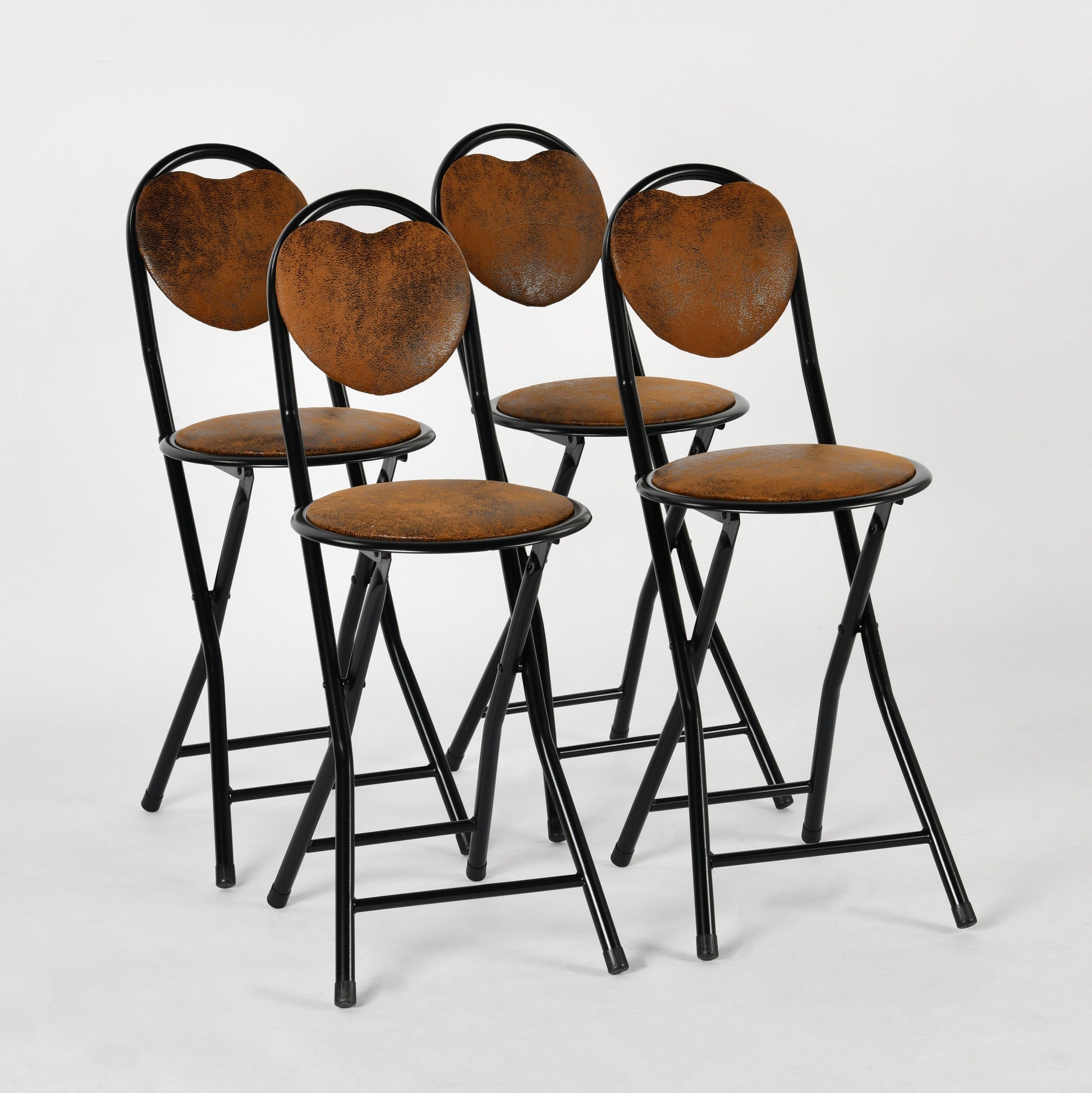 Farley Stylish Heart-Back Folding Chairs, perfect for small Dining And Parties-HOMY CASA