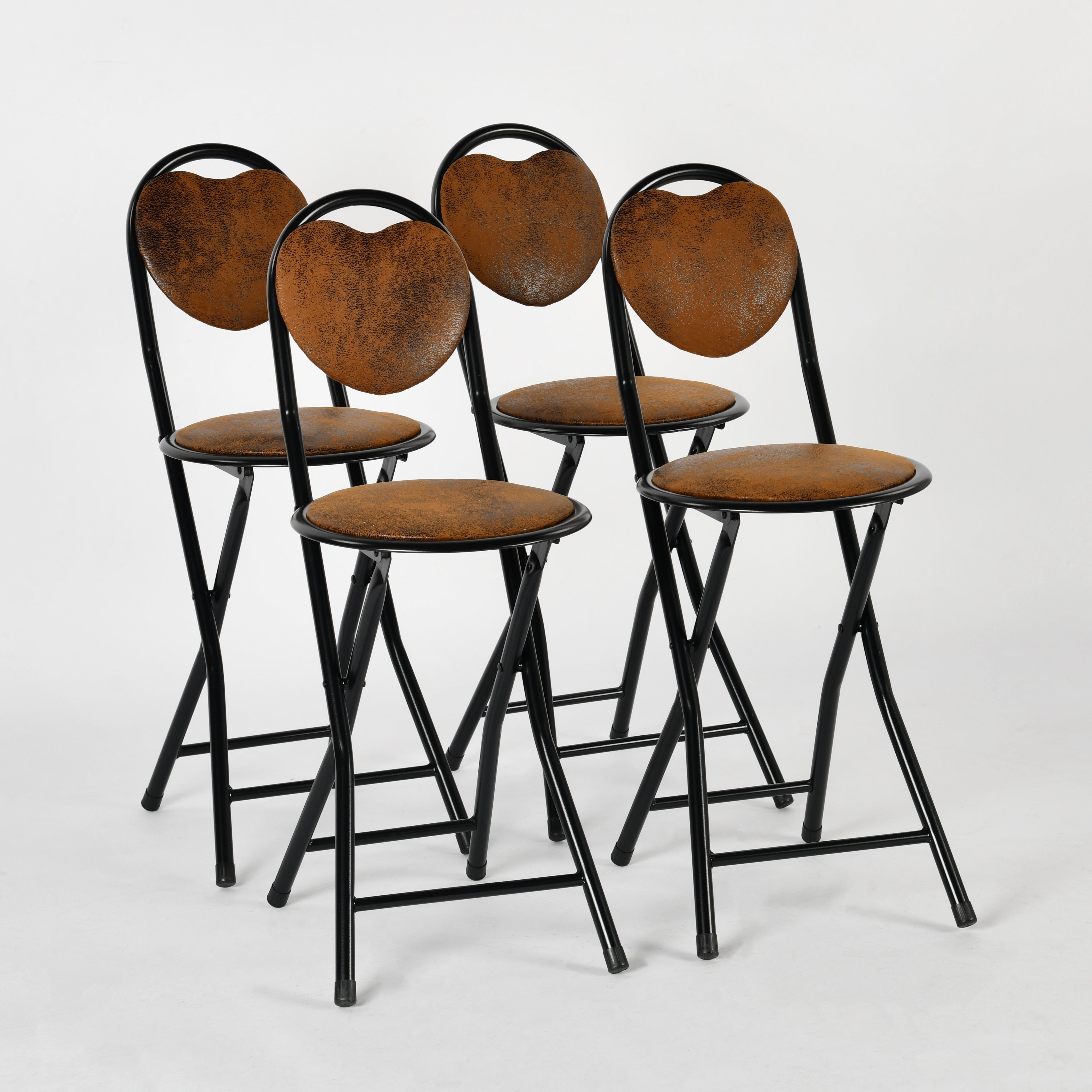 Farley Stylish Heart-Back Folding Chairs, perfect for small Dining And Parties-HOMY CASA